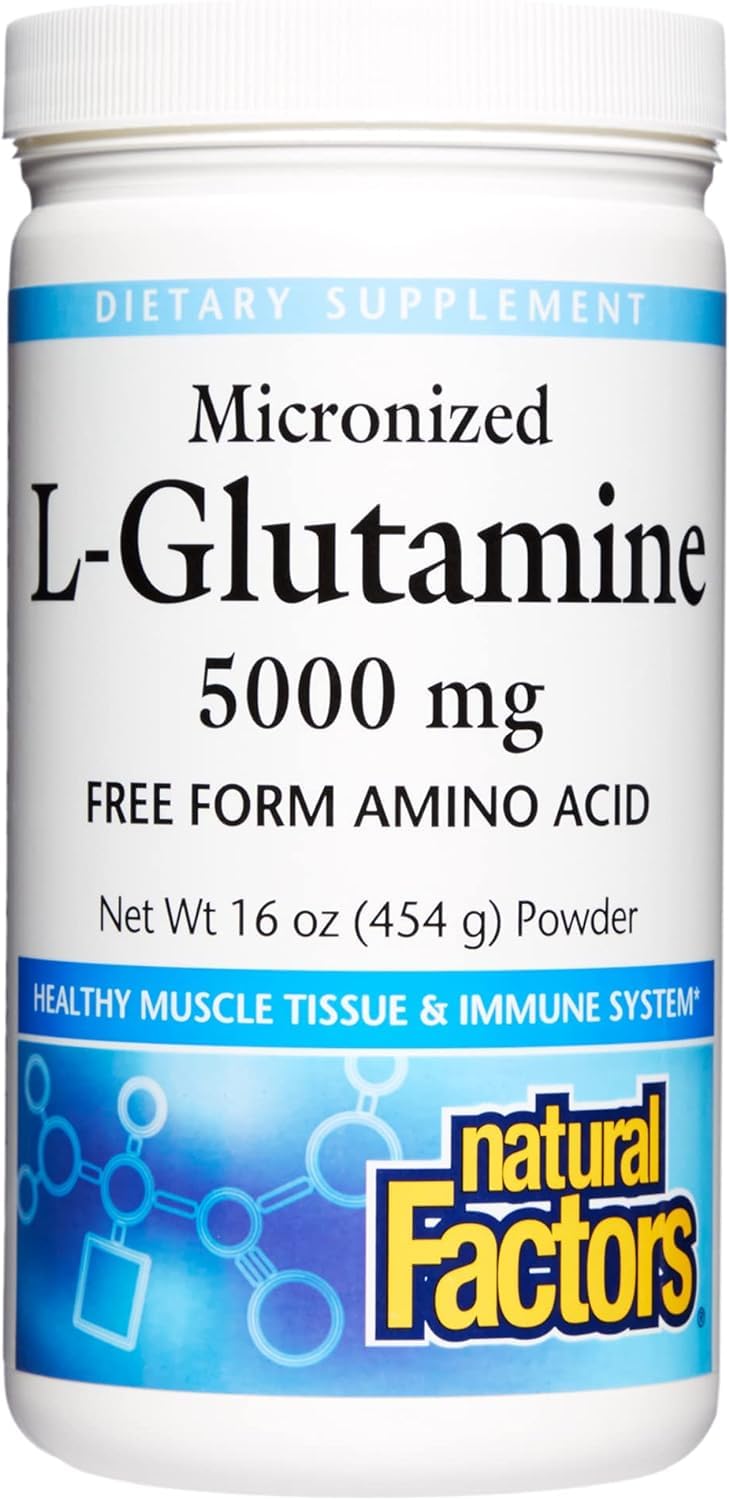 Foto 2 pulgar | Mix Natural Factors L-Glutamina Micronizada 5000 mg 454 g - Venta Internacional