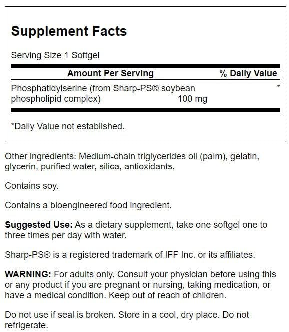 Foto 3 pulgar | Suplemento Swanson Ultra Fosfatidilserina 100 Mg 90 Cápsulas Blandas X2 - Venta Internacional.