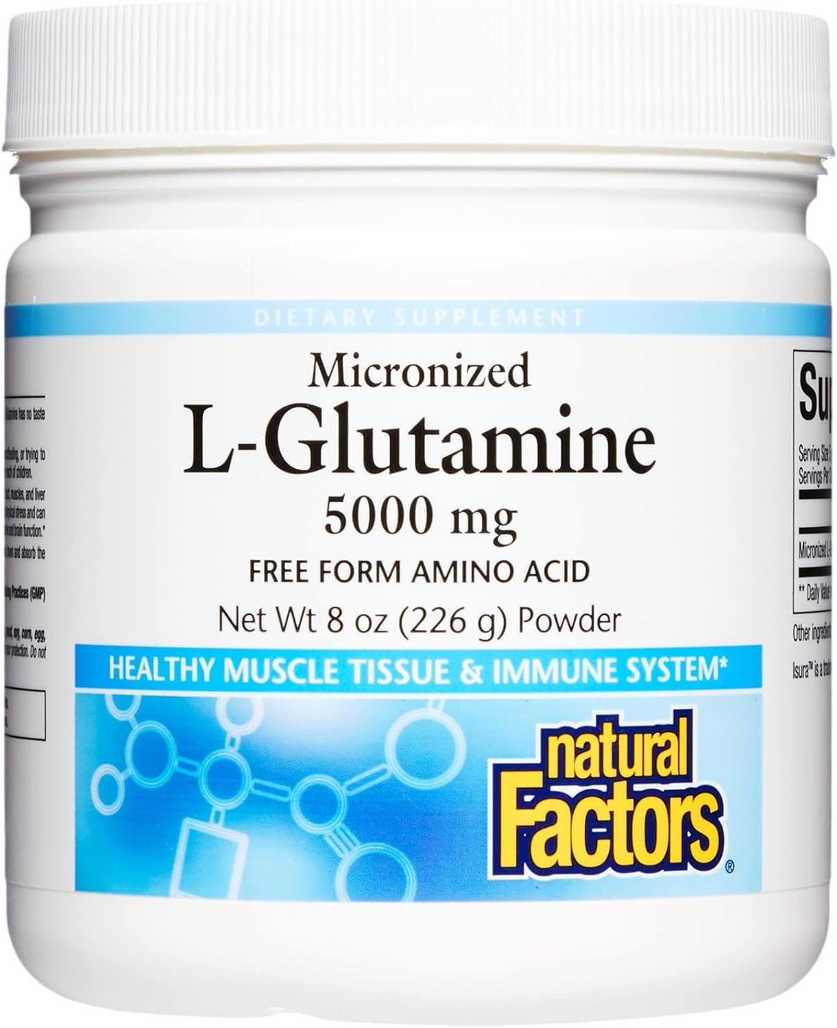 Foto 2 pulgar | Mix Natural Factors L-Glutamina Micronizada 5000 mg 226 g - Venta Internacional