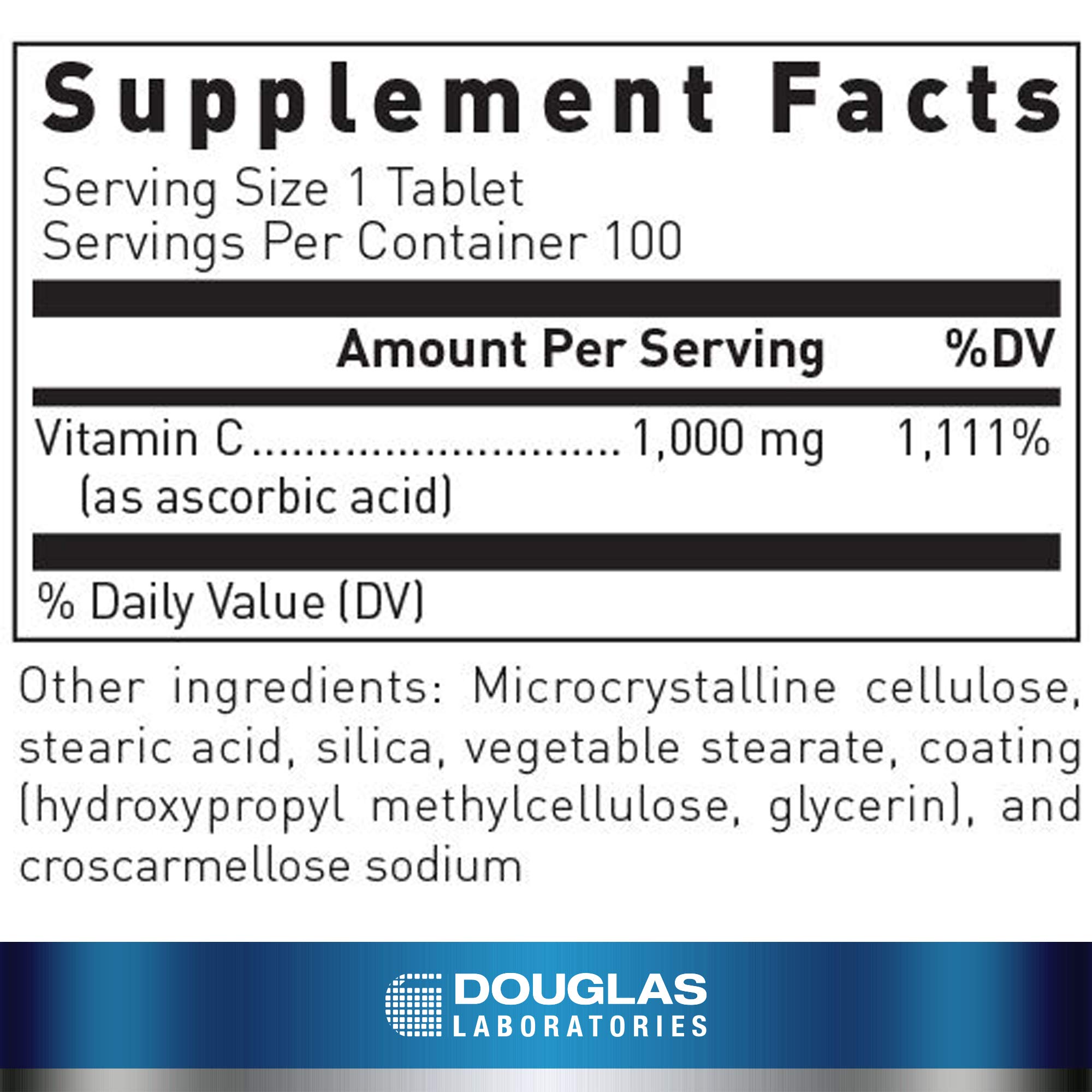 Foto 2 | Suplemento de Vitamina C Douglas Laboratories 100 Tabletas - Venta Internacional