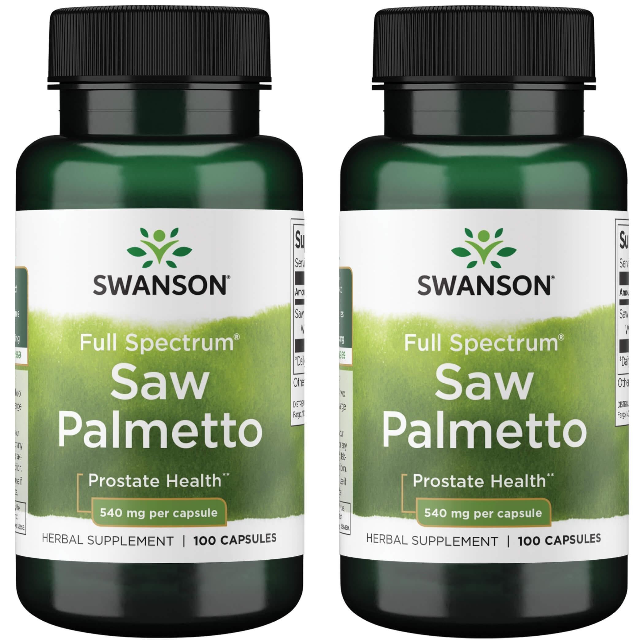 Foto 2 pulgar | Suplemento Swanson Saw Palmetto 540 Mg 100 Cápsulas (paquete De 2) - Venta Internacional.