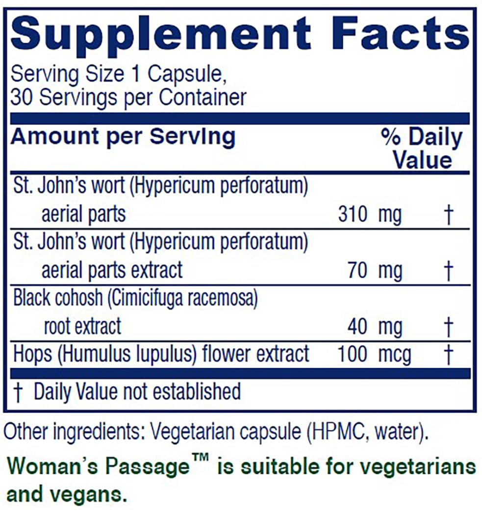 Foto 2 | Suplemento Vitanica Woman's Passage Menopause Support 30 Cápsulas - Venta Internacional.
