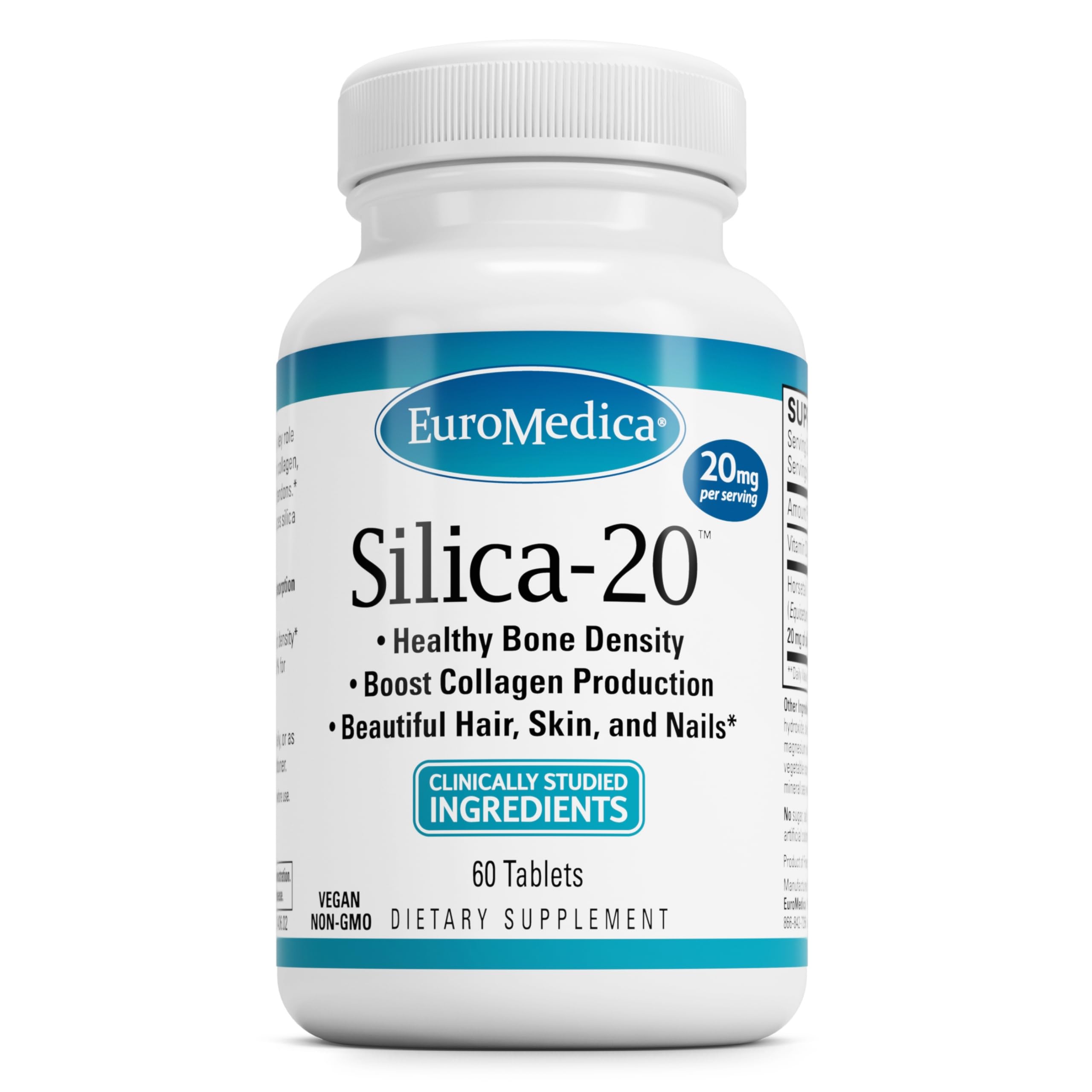 Foto 2 pulgar | Suplemento Euromedica Silica-20 60 Comprimidos Healthy Bone - Venta Internacional.