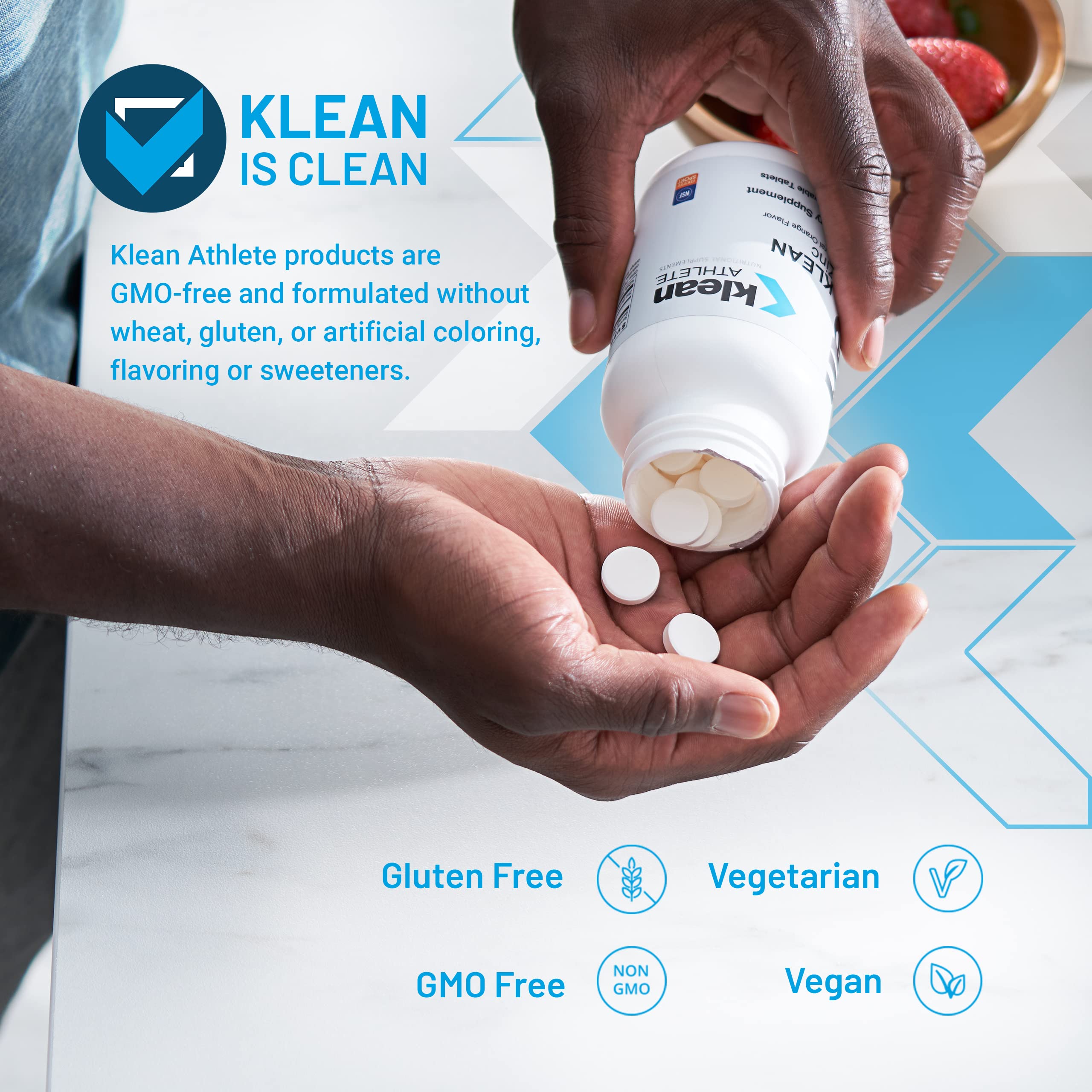 Foto 4 pulgar | Suplemento Klean Athlete Klean Zinc 100 Comprimidos Masticables - Venta Internacional