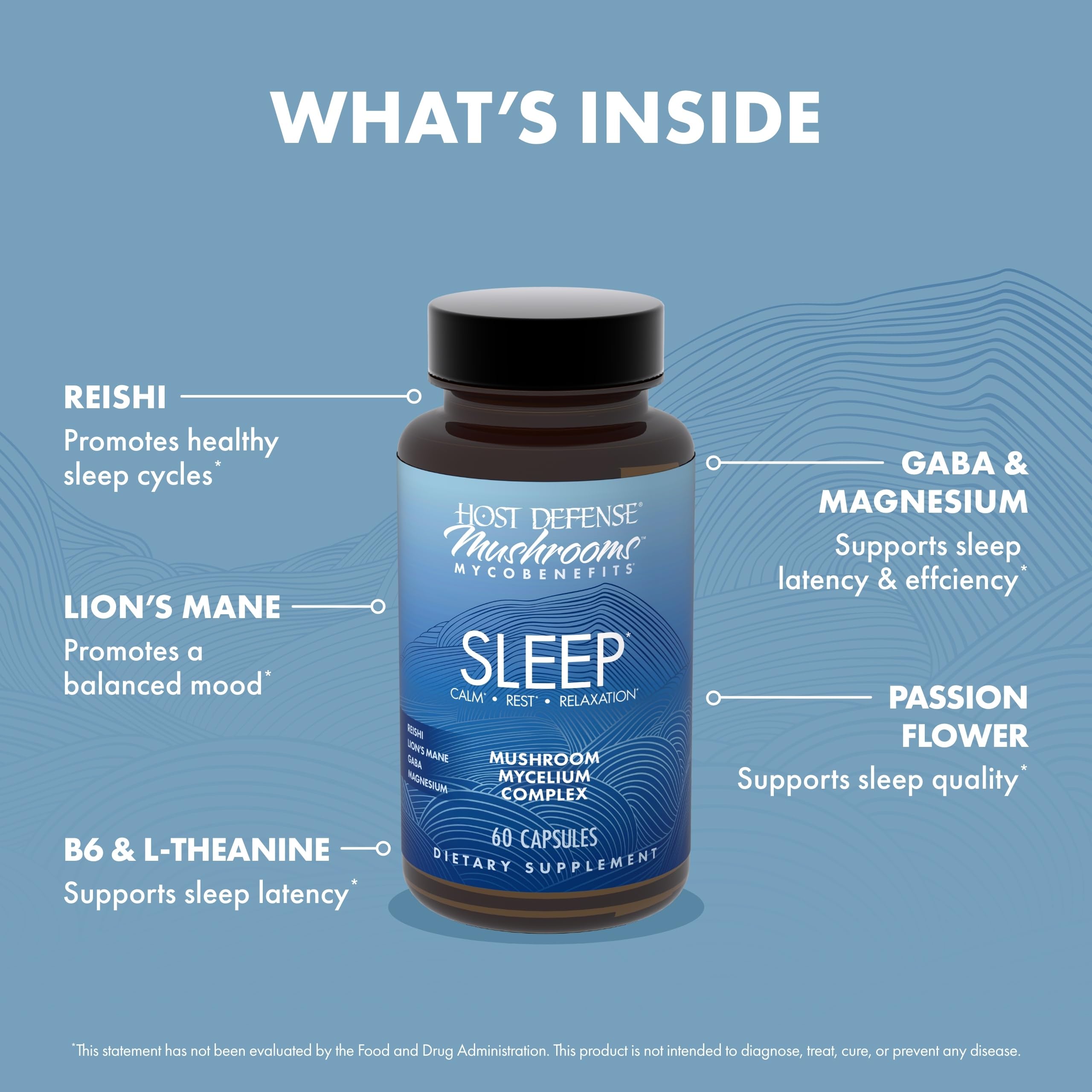 Foto 7 pulgar | Suplemento Host Defense Mycobenefits Sleep* 60 Cápsulas - Venta Internacional.