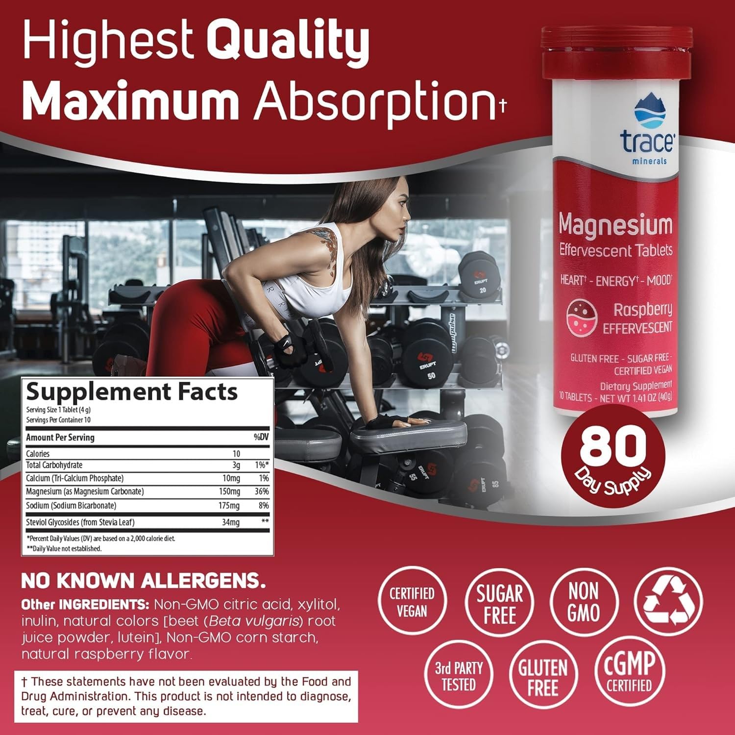 Foto 2 | Suplemento De Oligoelementos Con Magnesio Efervescente, 80 Porciones - Venta Internacional.
