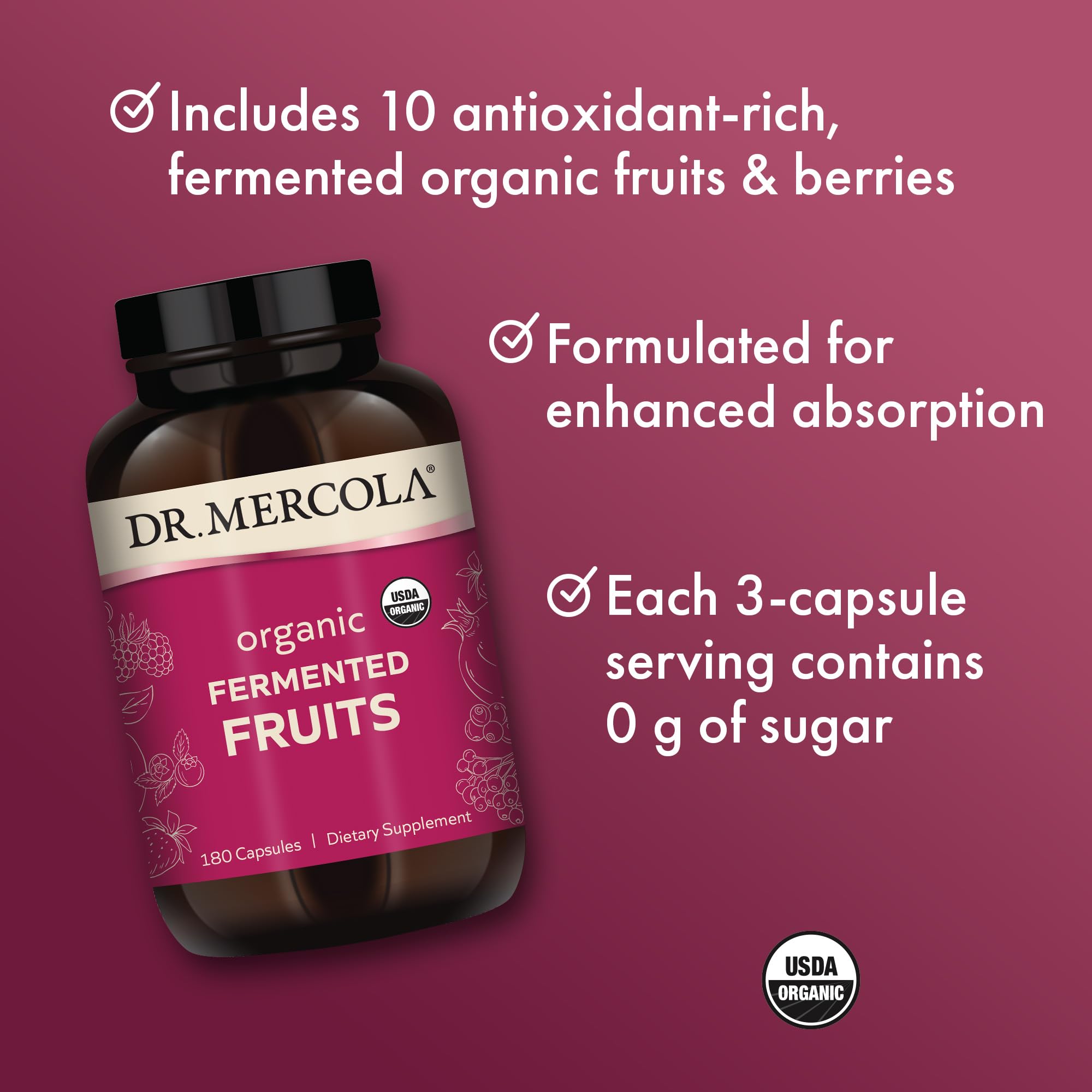 Foto 5 pulgar | Suplemento Dietético Dr. Mercola Organic Fermented Fruits - Venta Internacional.