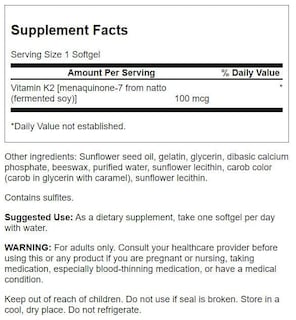 Foto 2 | Suplemento Vitamínico Swanson Vitamina K2 (menaquinona-7) 100 Mcg - Venta Internacional.