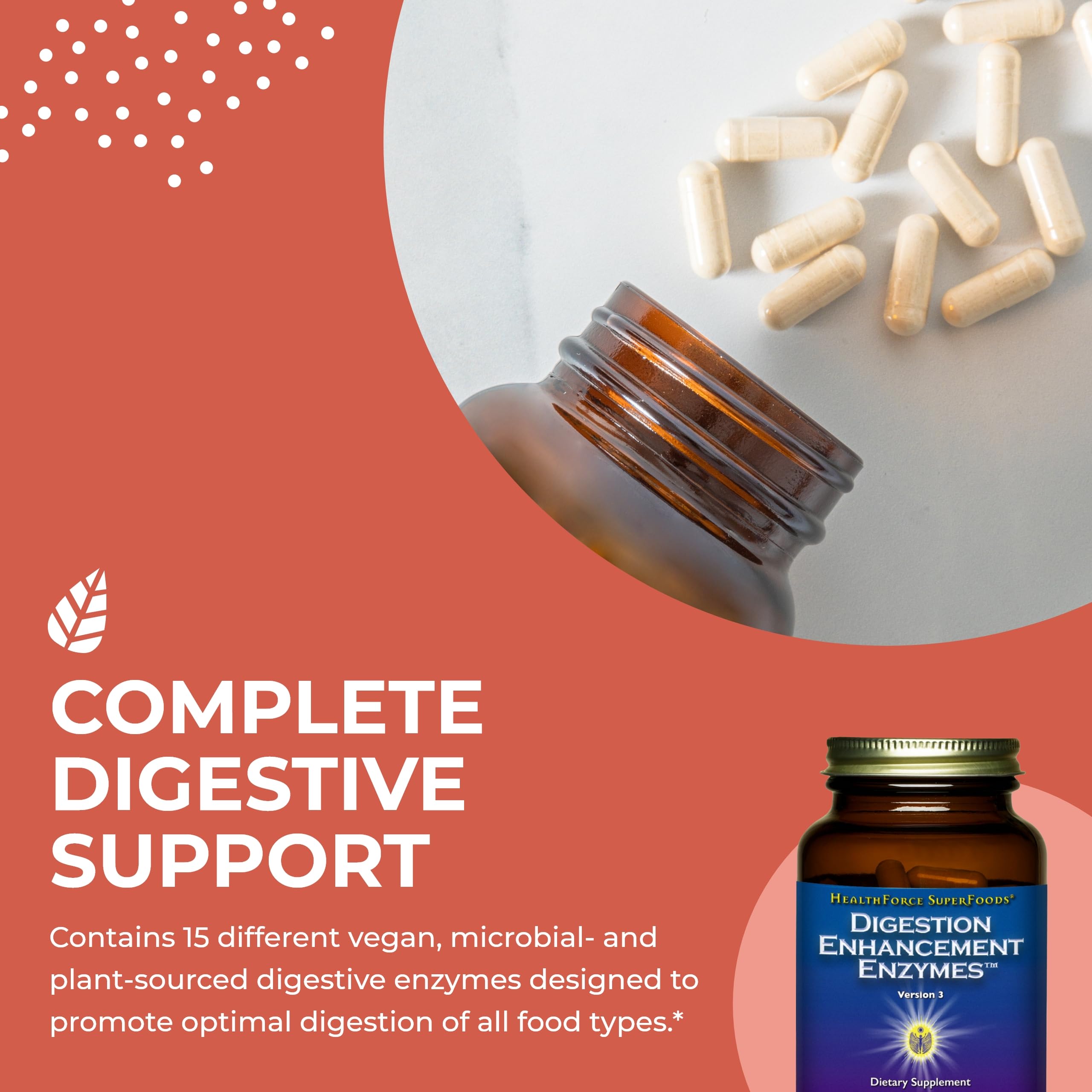 Foto 4 | Suplemento Healthforce Superfoods Enzimas Para Mejorar La Digestión, 360 Cápsulas Veganas - Venta Internacional.
