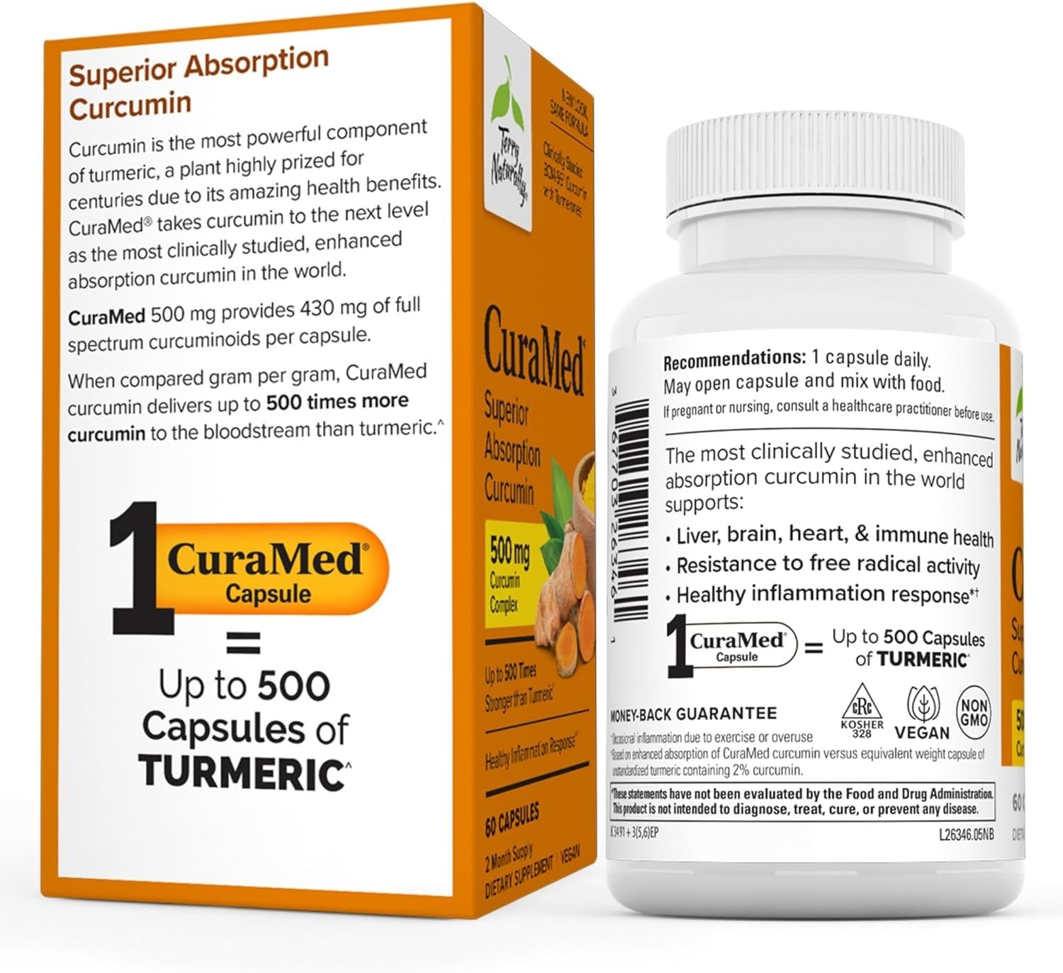 Foto 8 pulgar | Suplemento Terry Naturally Curamed 500 Mg Para Cerebro E Inmunidad X120 - Venta Internacional.