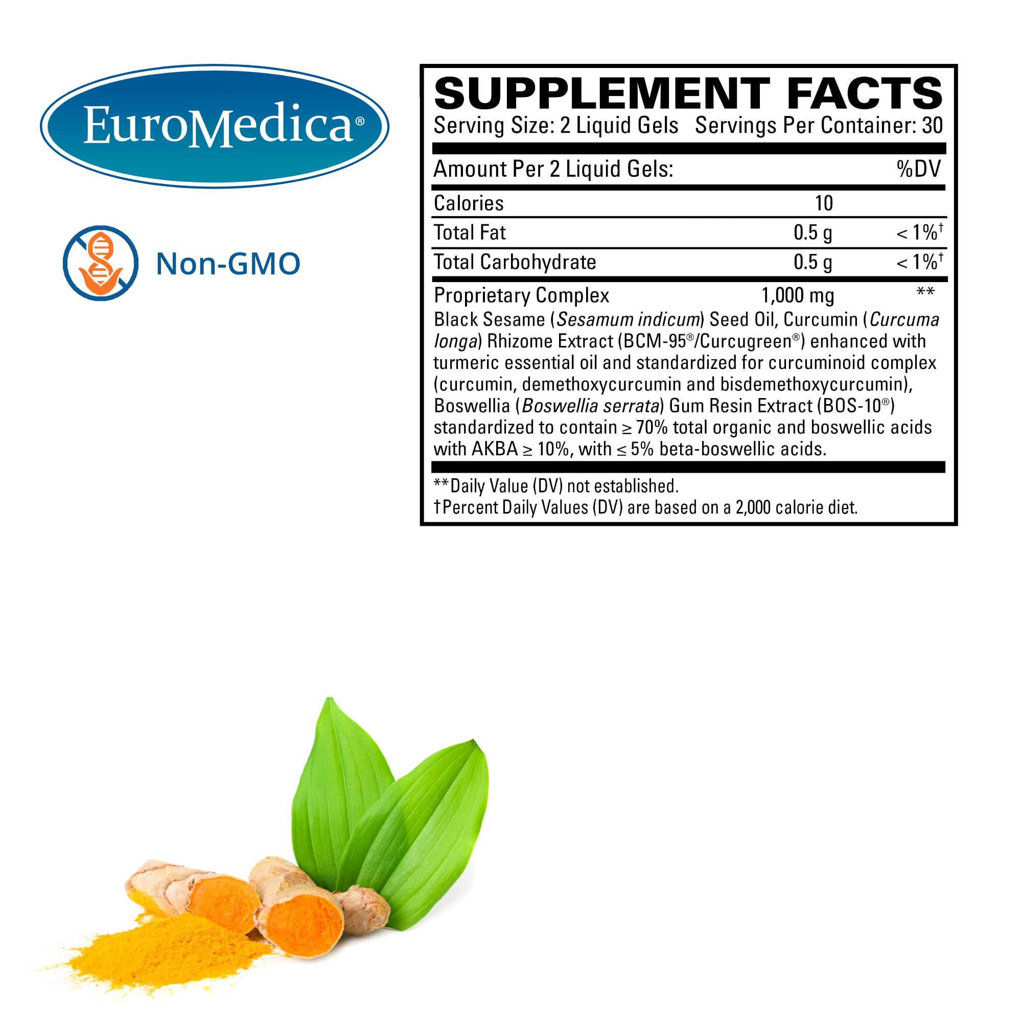 Foto 3 pulgar | Suplemento Euromedica Curcumina Boswellia 60 Capsulas - Venta Internacional