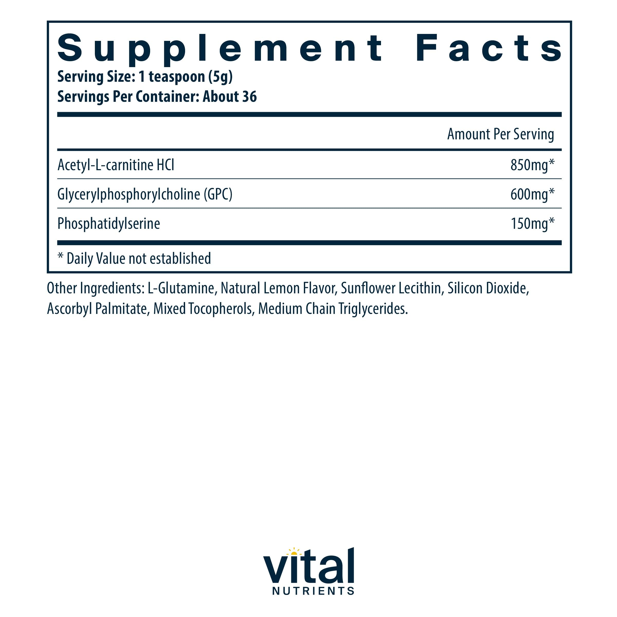 Foto 2 | Suplemento Vital Nutrients Vital Brain Powder 150 G - Venta Internacional.