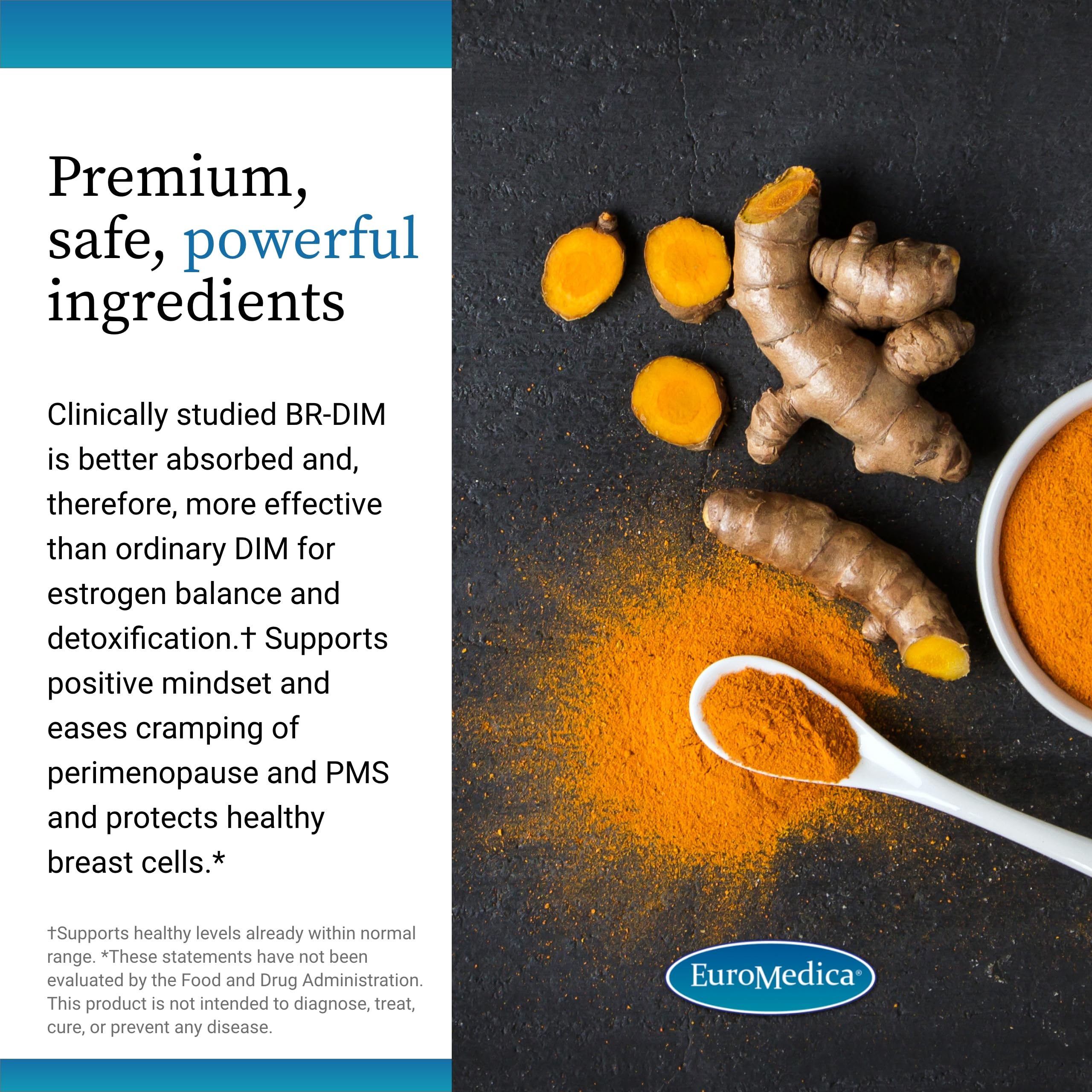 Foto 5 | Suplemento Euromedica Dim+ Curcumin Estrógeno Balance 30 Cápsulas - Venta Internacional.