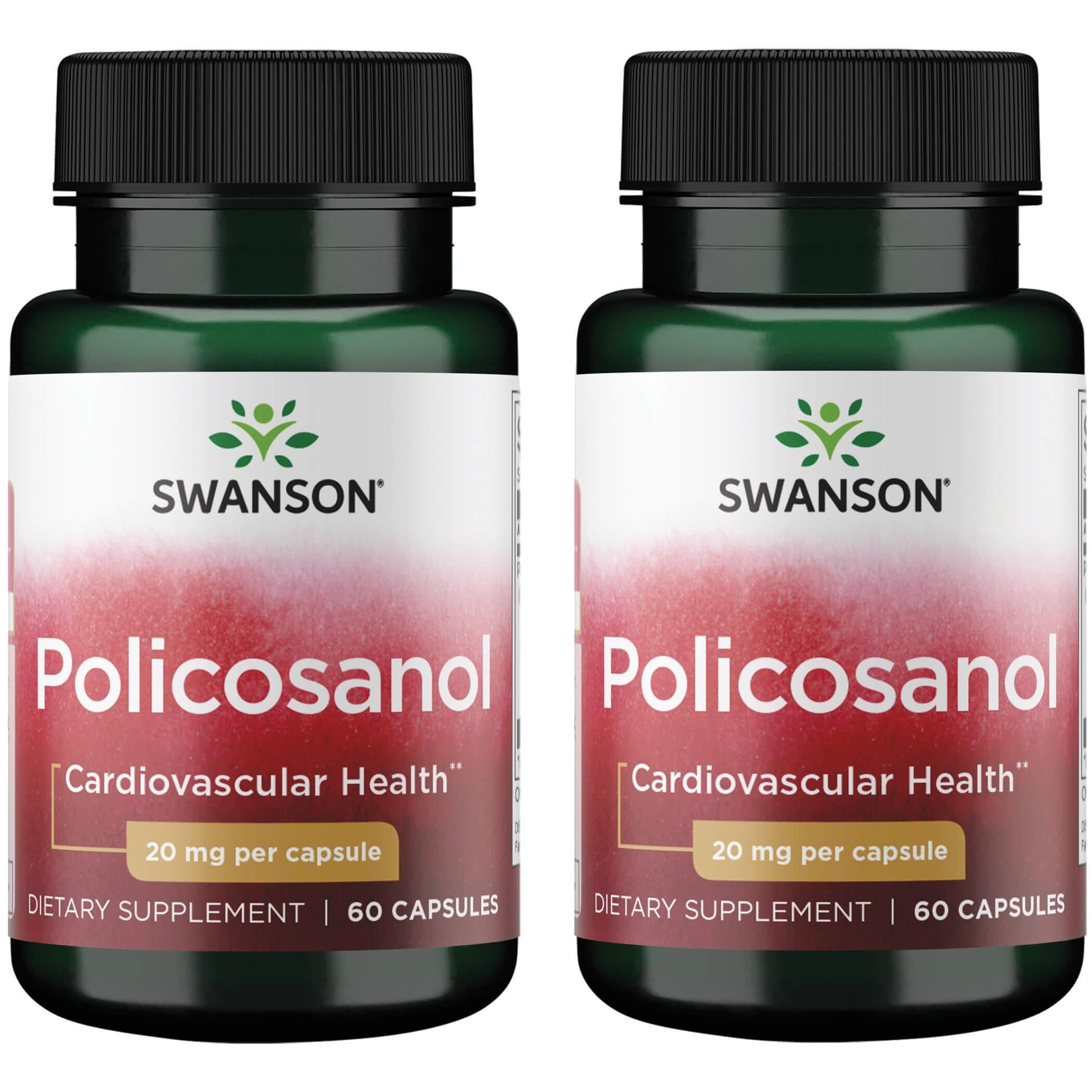 Foto 2 pulgar | Suplemento De Policosanol Swanson, 20 Mg, Para La Salud Cardiovascular, 60 Cápsulas, Paquete De 2 - Venta Internacional