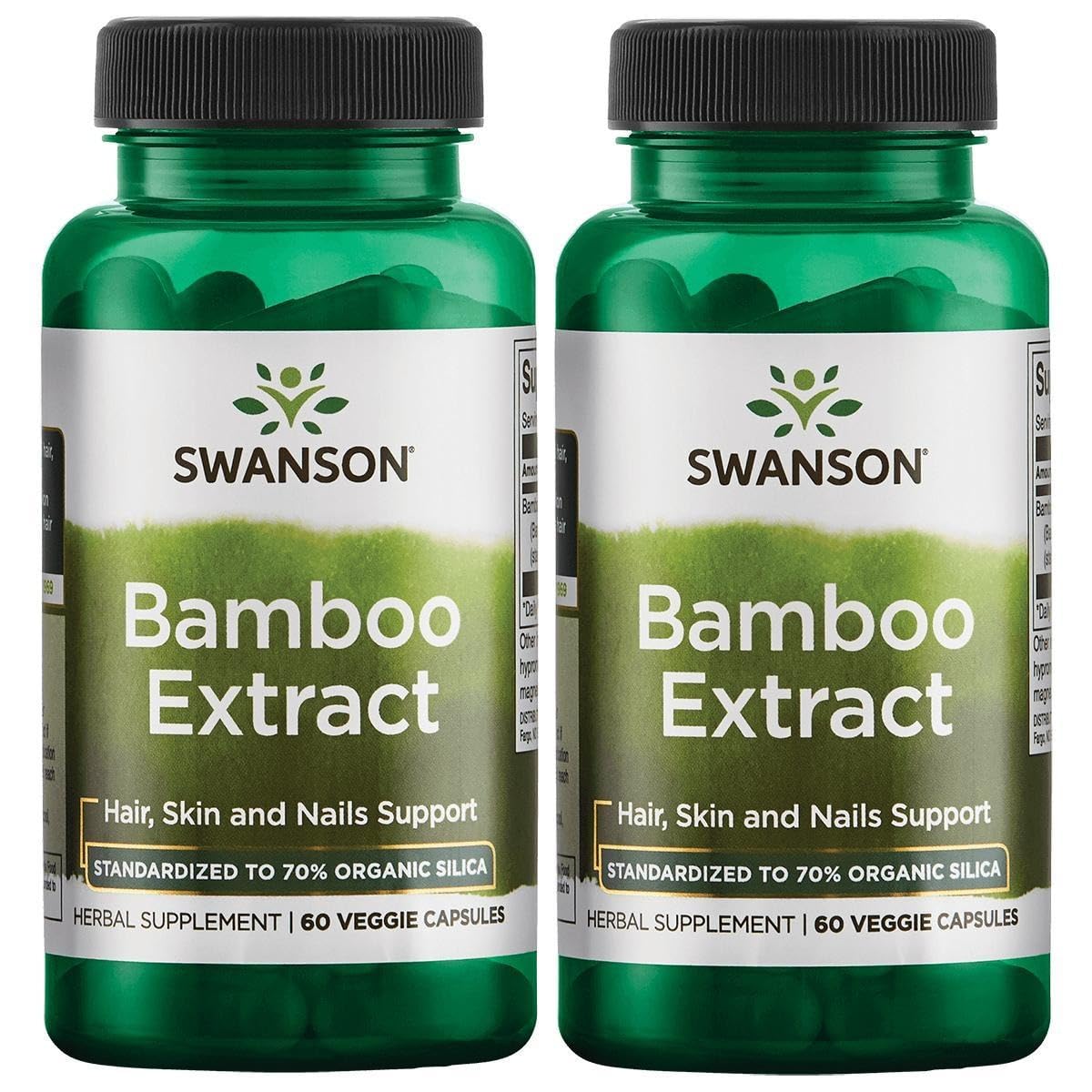 Foto 1 | Suplemento De Extracto De Bambú Swanson 70% Sílice 60 Cápsulas X2 - Venta Internacional.