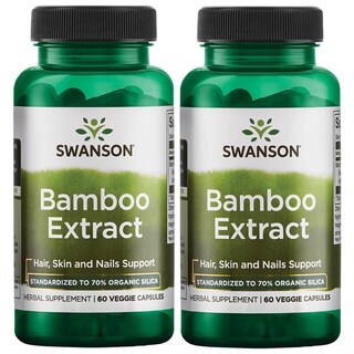 Foto 1 | Suplemento De Extracto De Bambú Swanson 70% Sílice 60 Cápsulas X2 - Venta Internacional.