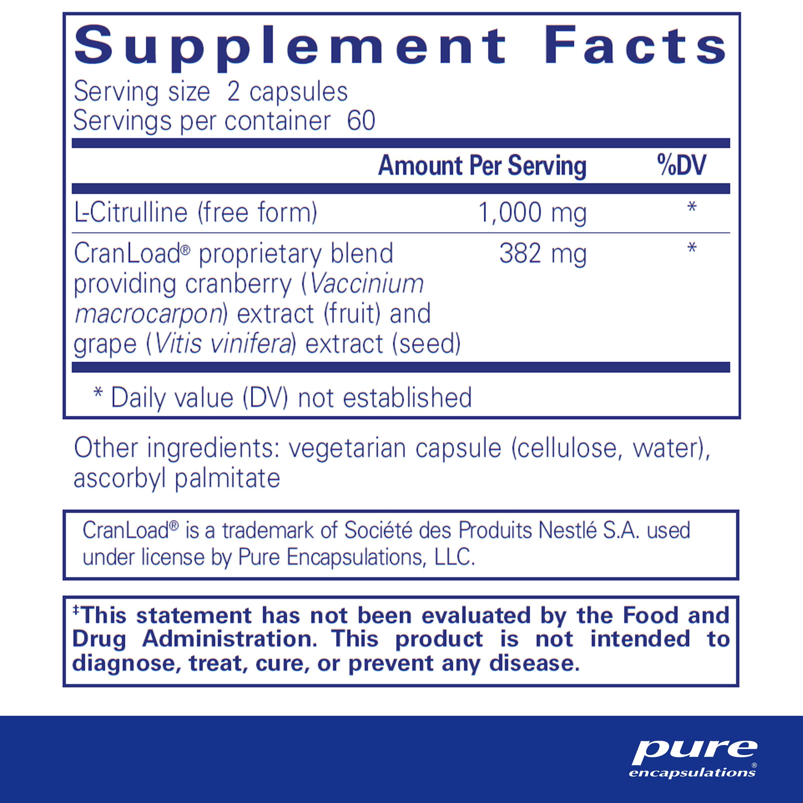 Foto 3 pulgar | Suplemento Pure Encapsulations Nitric Oxide Ultra 120 Cápsulas - Venta Internacional.