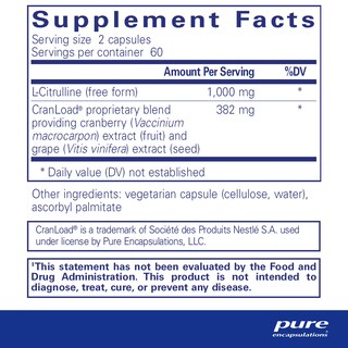 Foto 2 | Suplemento Pure Encapsulations Nitric Oxide Ultra 120 Cápsulas - Venta Internacional.