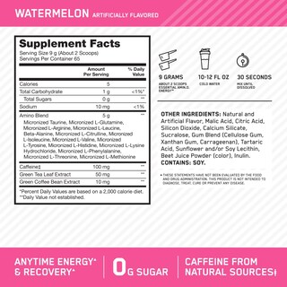 Foto 3 | Suplemento Optimum Nutrition Amino Energy Sandía, 65 Porciones - Venta Internacional.