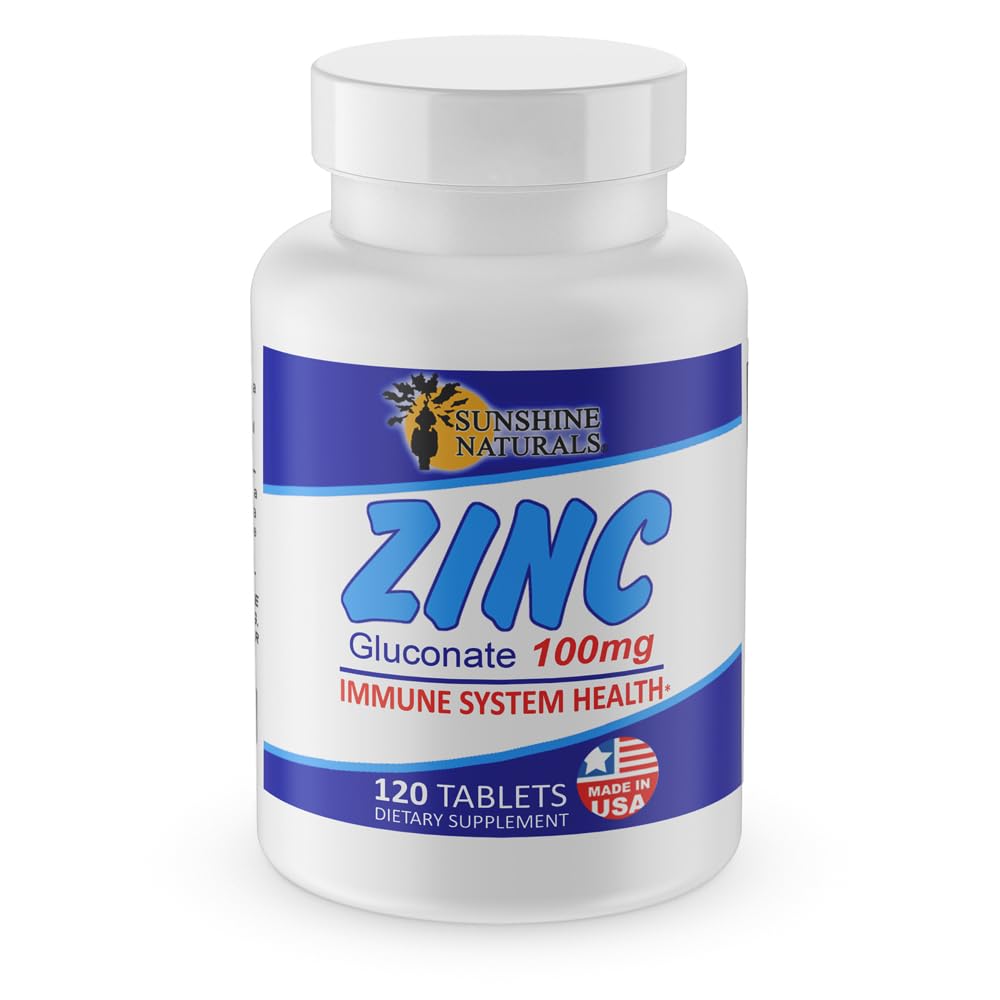 Foto 2 pulgar | Suplemento Dietético Sunshine Naturals Gluconato De Zinc 100 Mg - Venta Internacional.