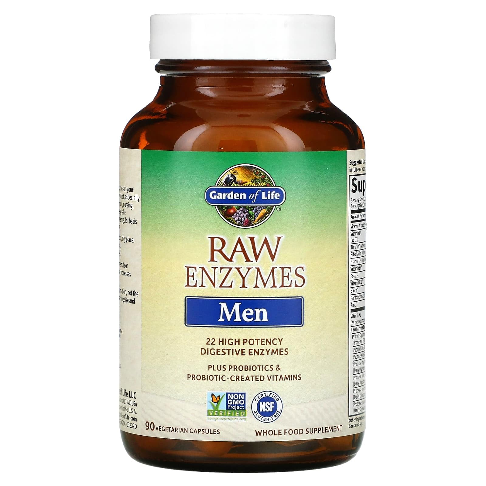 Foto 4 pulgar | Enzimas Digestivas Garden Of Life 22 Para Hombre 90 Cápsulas - Venta Internacional.