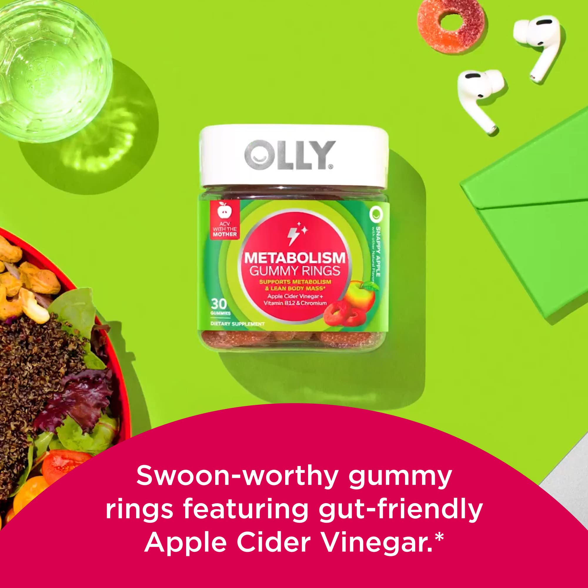 Foto 3 pulgar | Suplemento Olly Metabolism Gummy Rings Con Vinagre De Sidra De Manzana - Venta Internacional.