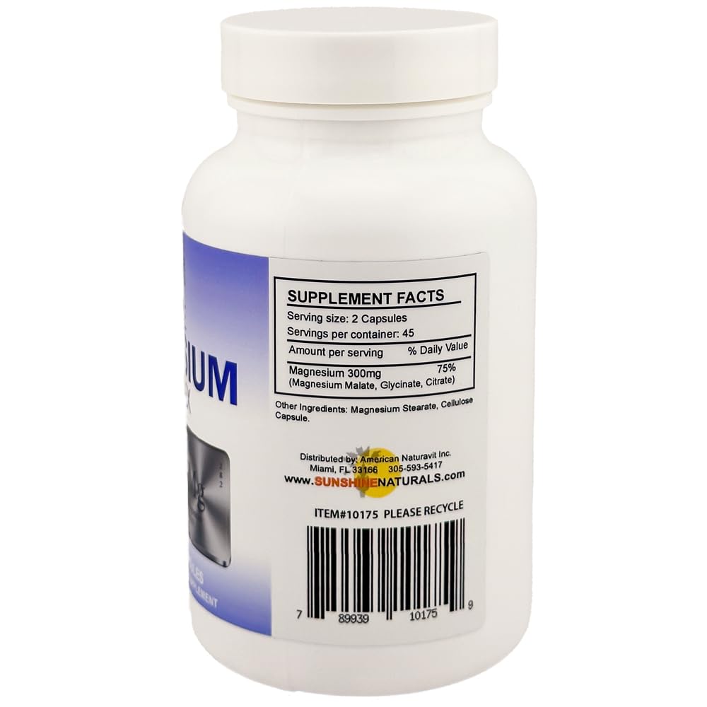 Foto 4 pulgar | Suplemento Dietético Sunshine Naturals Triple Magnesio 300 Mg - Venta Internacional.