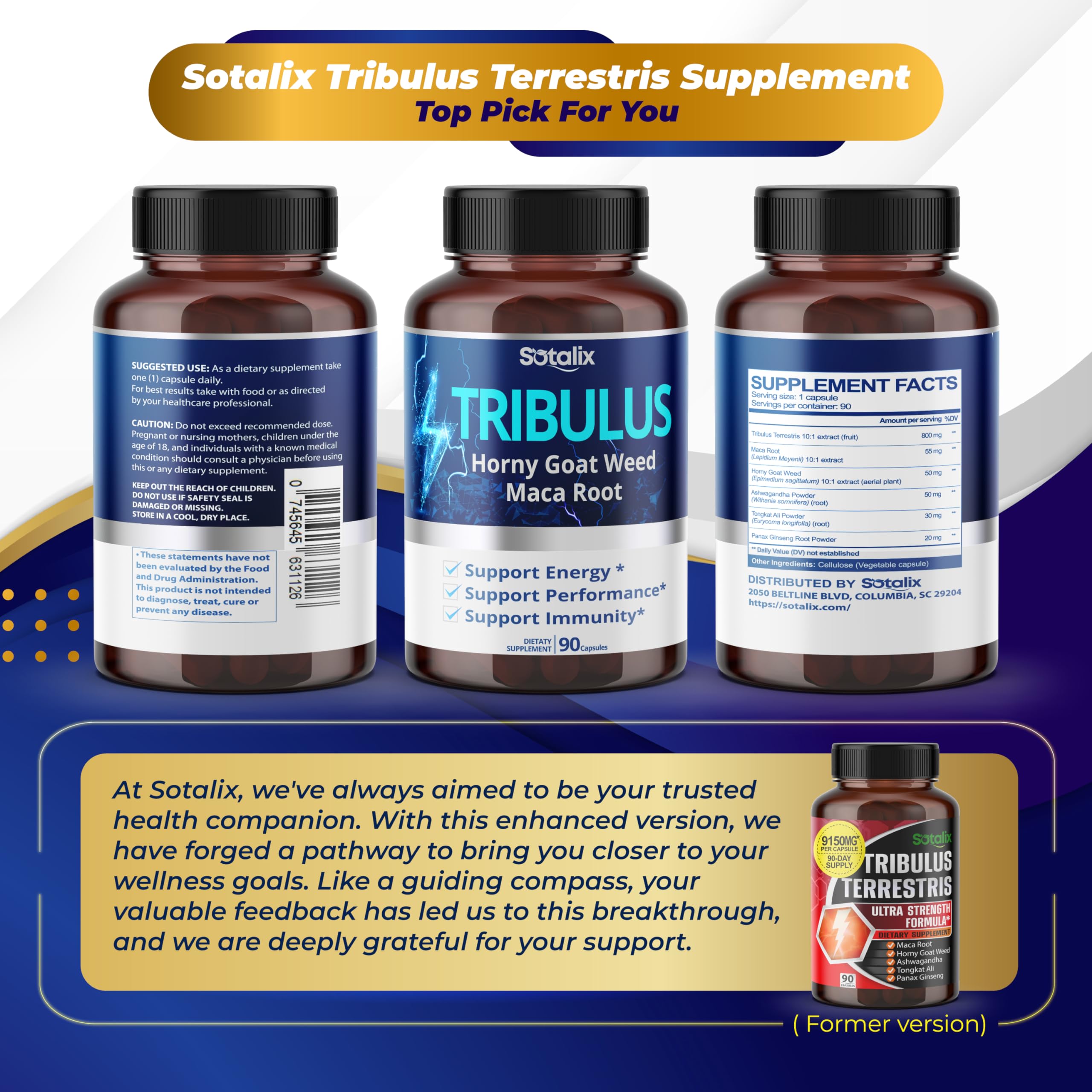 Foto 6 | Suplemento Sotalix Extracto De Tribulus Terrestris 9150 Mg 90 Cápsulas - Venta Internacional.