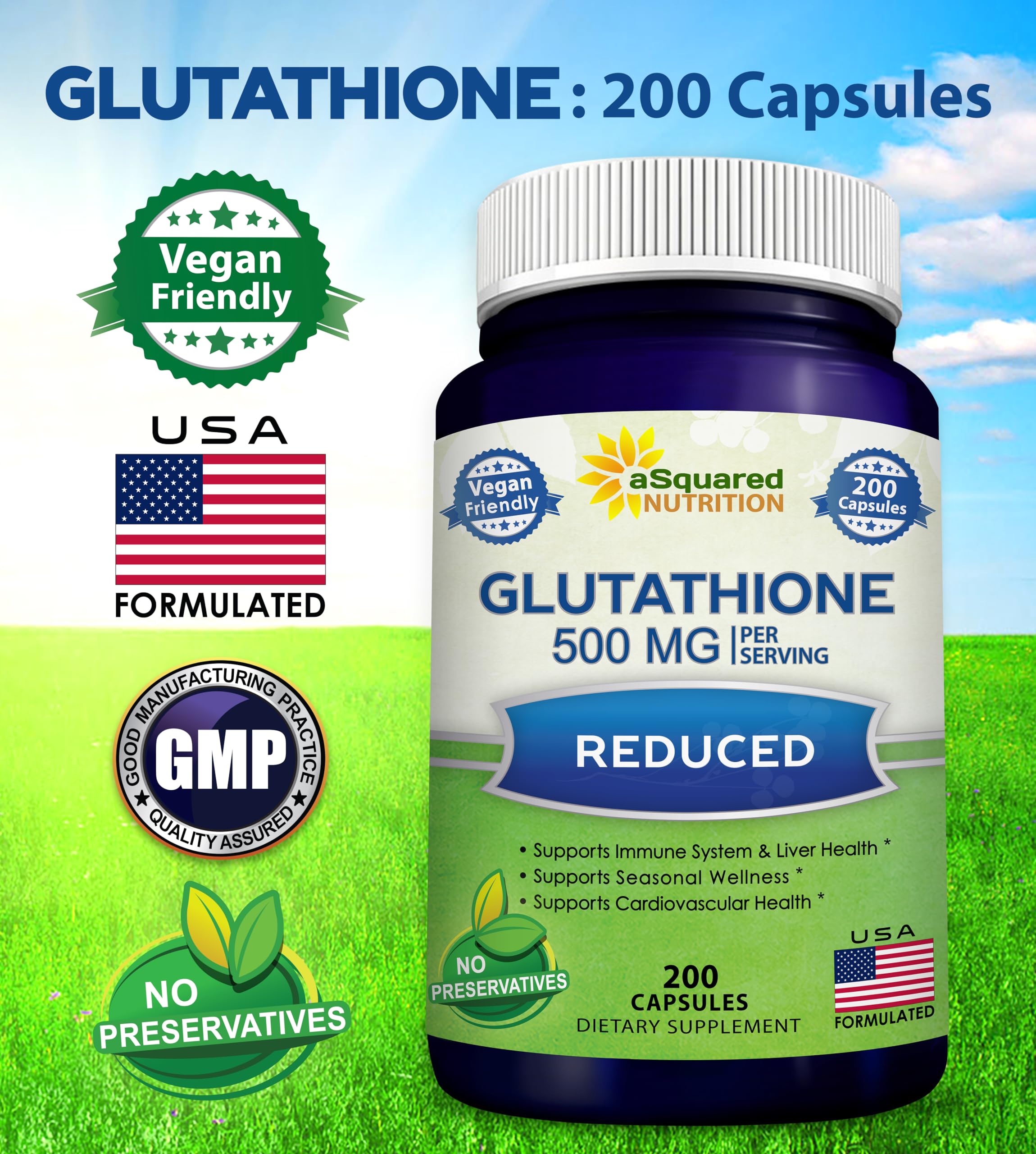 Foto 4 pulgar | Suplemento: 500 Mg De Glutatión Reducido De Squared Nutrition - Venta Internacional.