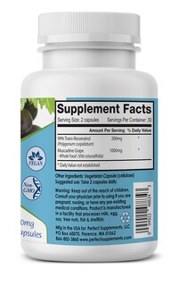 Foto 2 | Suplemento Perfecto Suplementos Perfect Resgrape Resveratrol - Venta Internacional.