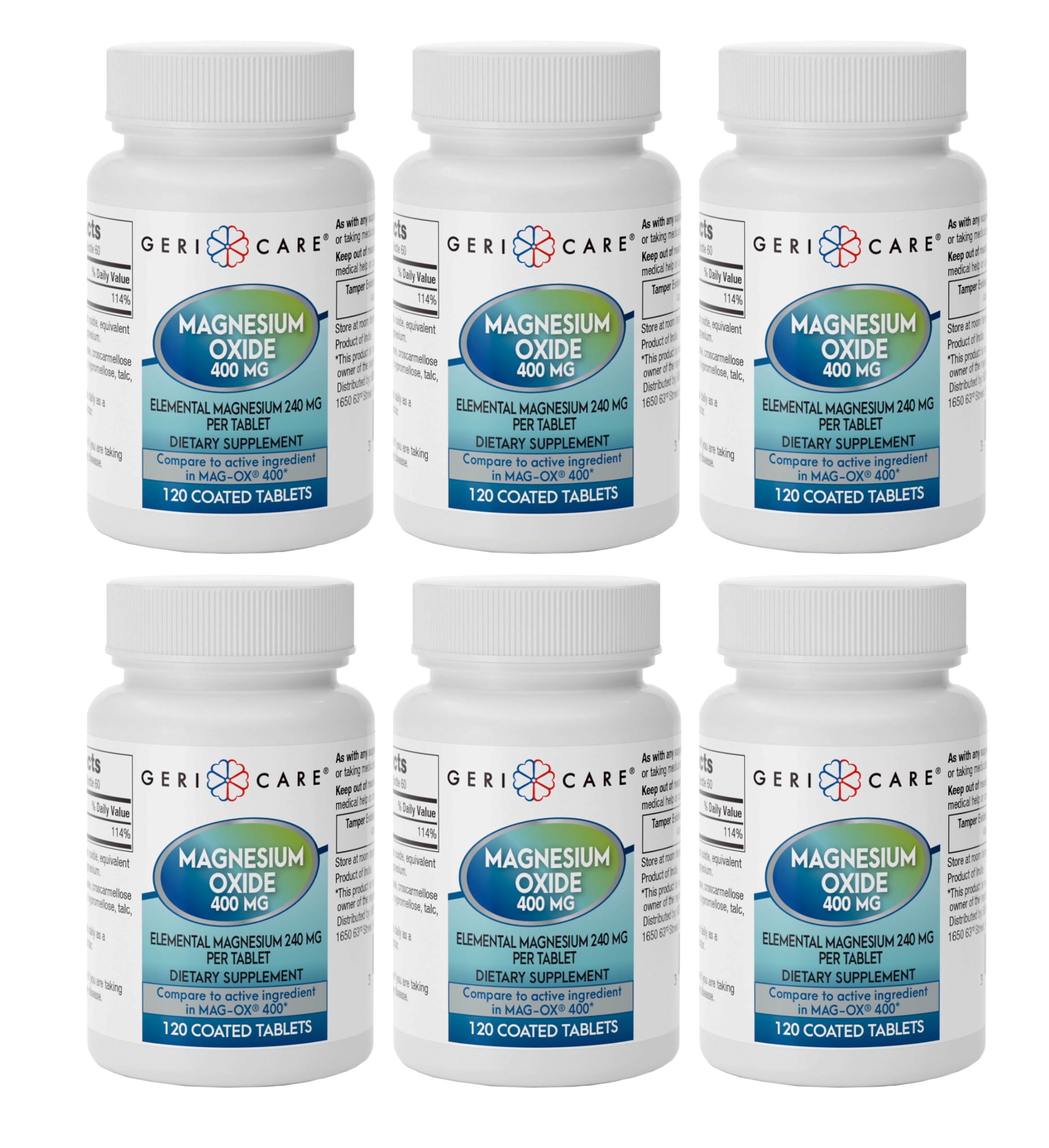 Foto 2 pulgar | Suplemento Gericare De Óxido De Magnesio 240 Mg 120 Tabletas X 6 - Venta Internacional.