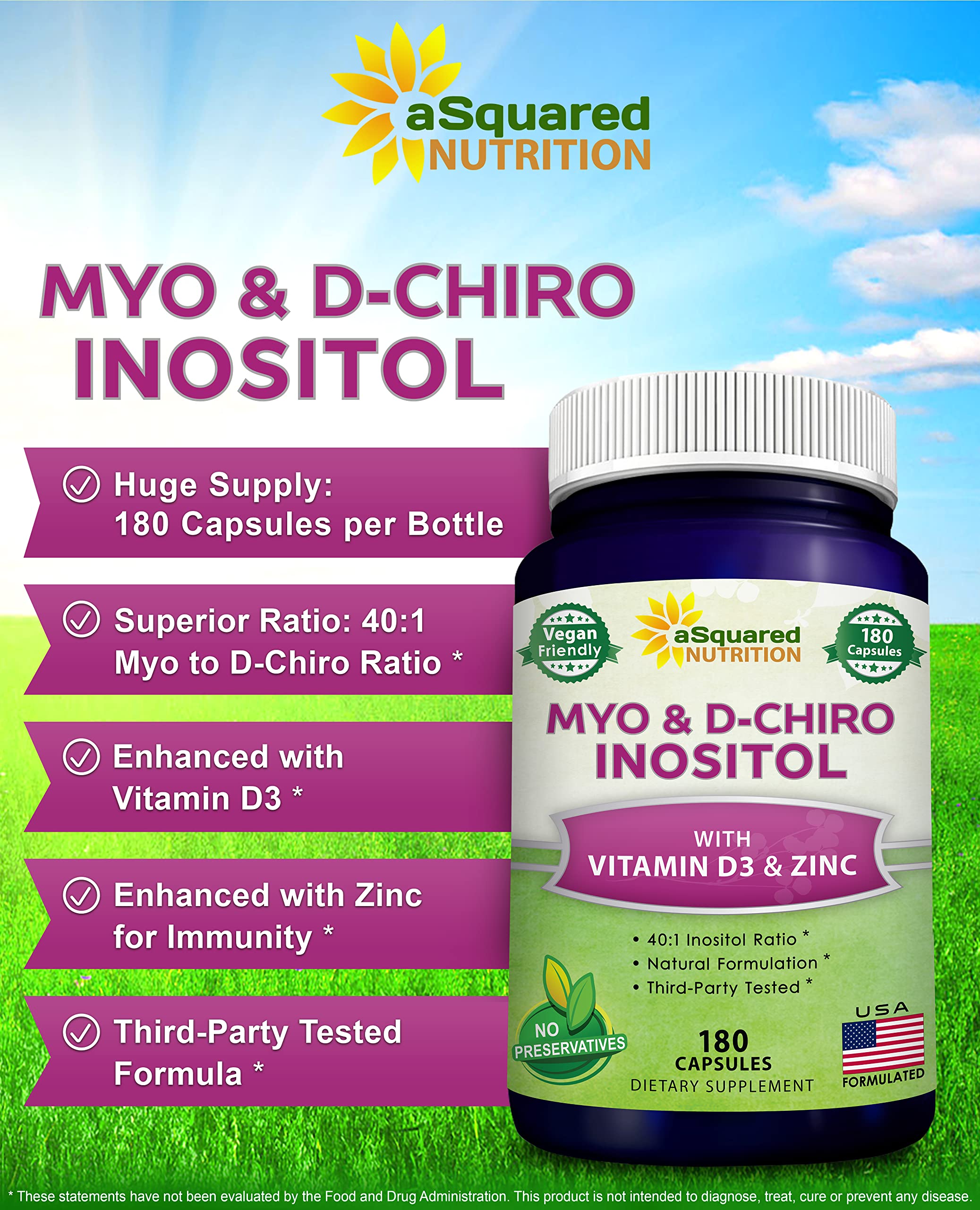 Foto 5 pulgar | Suplemento De Mioinositol Y D-chiro Inosito De Squared Nutrition - Venta Internacional.
