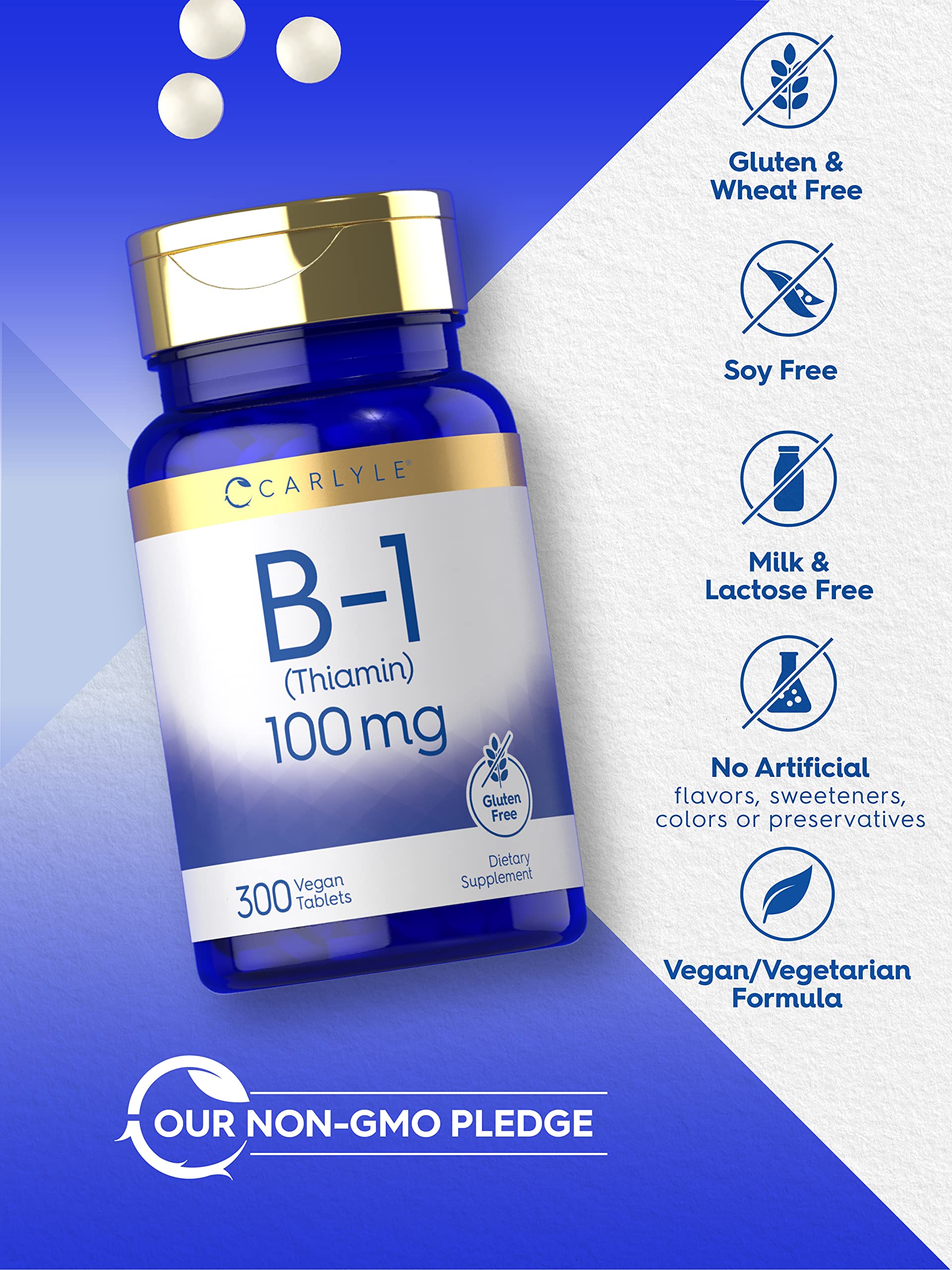 Foto 5 pulgar | Suplemento Carlyle De Vitamina B-1 100 Mg 300 Comprimidos - Venta Internacional.