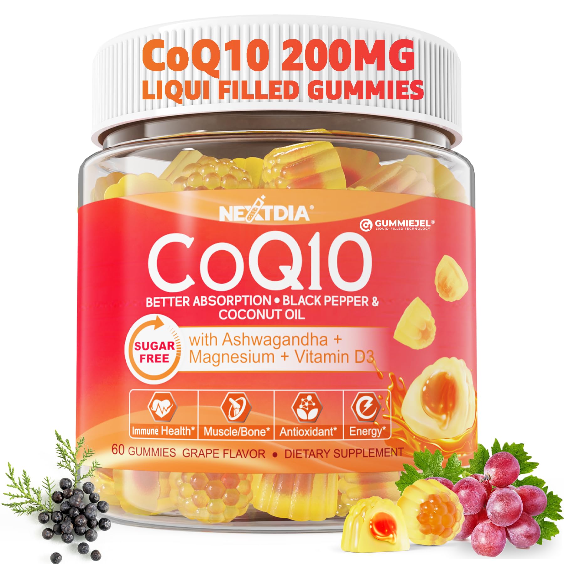 Foto 1 | Suplemento De Gomitas Nextdia Coq10 De 100 Mg/200 Mg Con Magnesio - Venta Internacional.