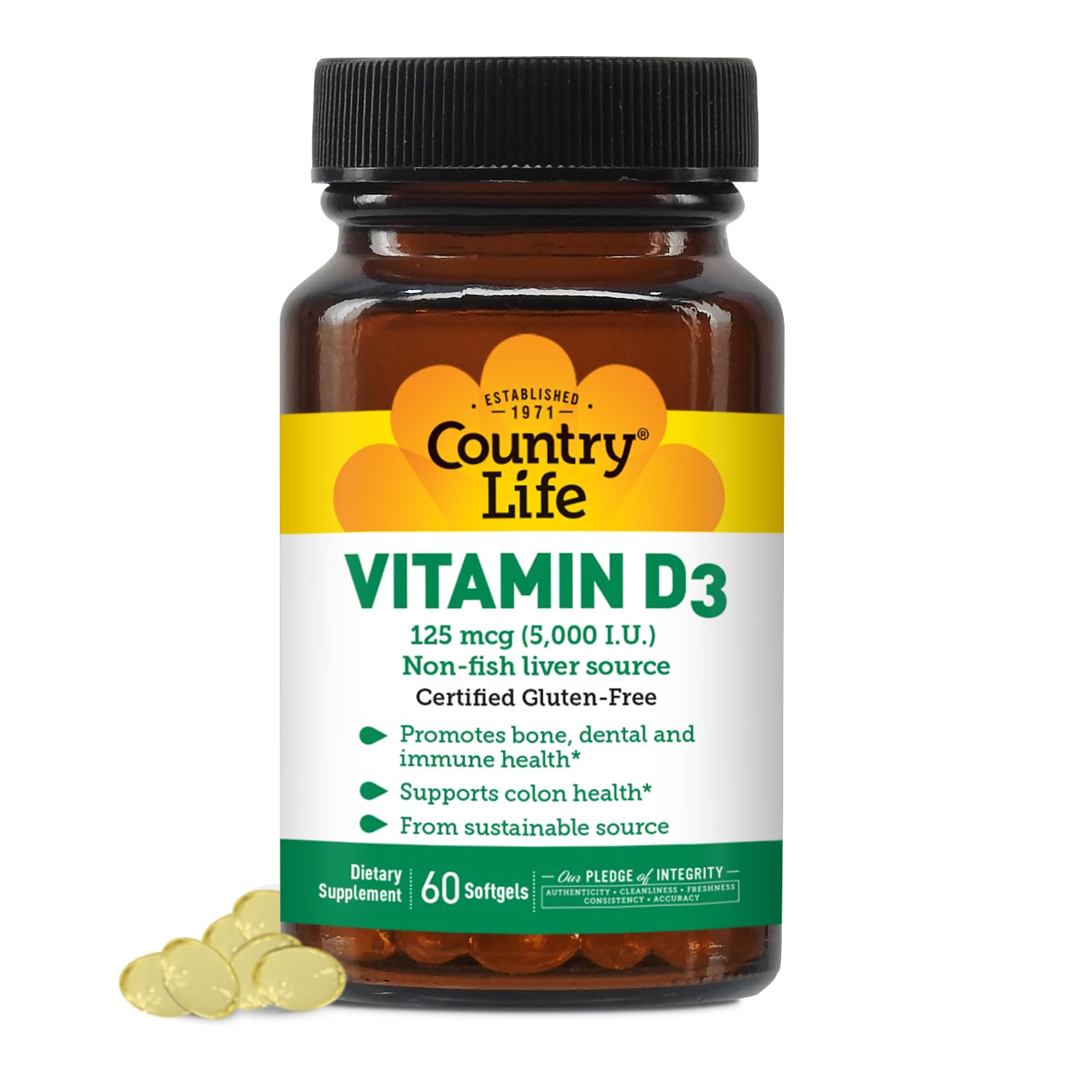 Foto 1 | Suplemento Country Life De Vitamina D3 5000 Ui 60 Comprimidos - Venta Internacional.