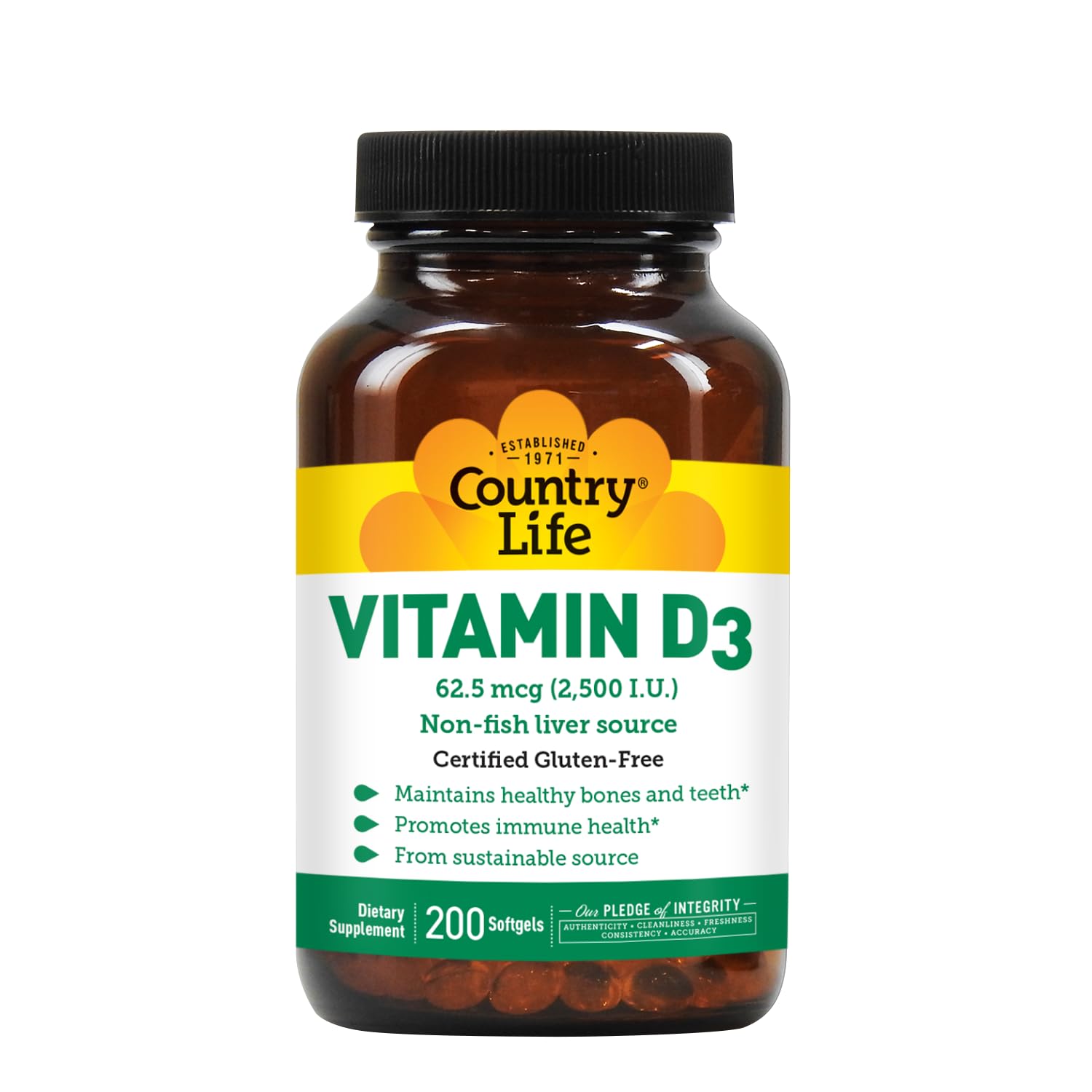 Foto 6 | Suplemento Country Life De Vitamina D3 5000 Ui 60 Comprimidos - Venta Internacional.