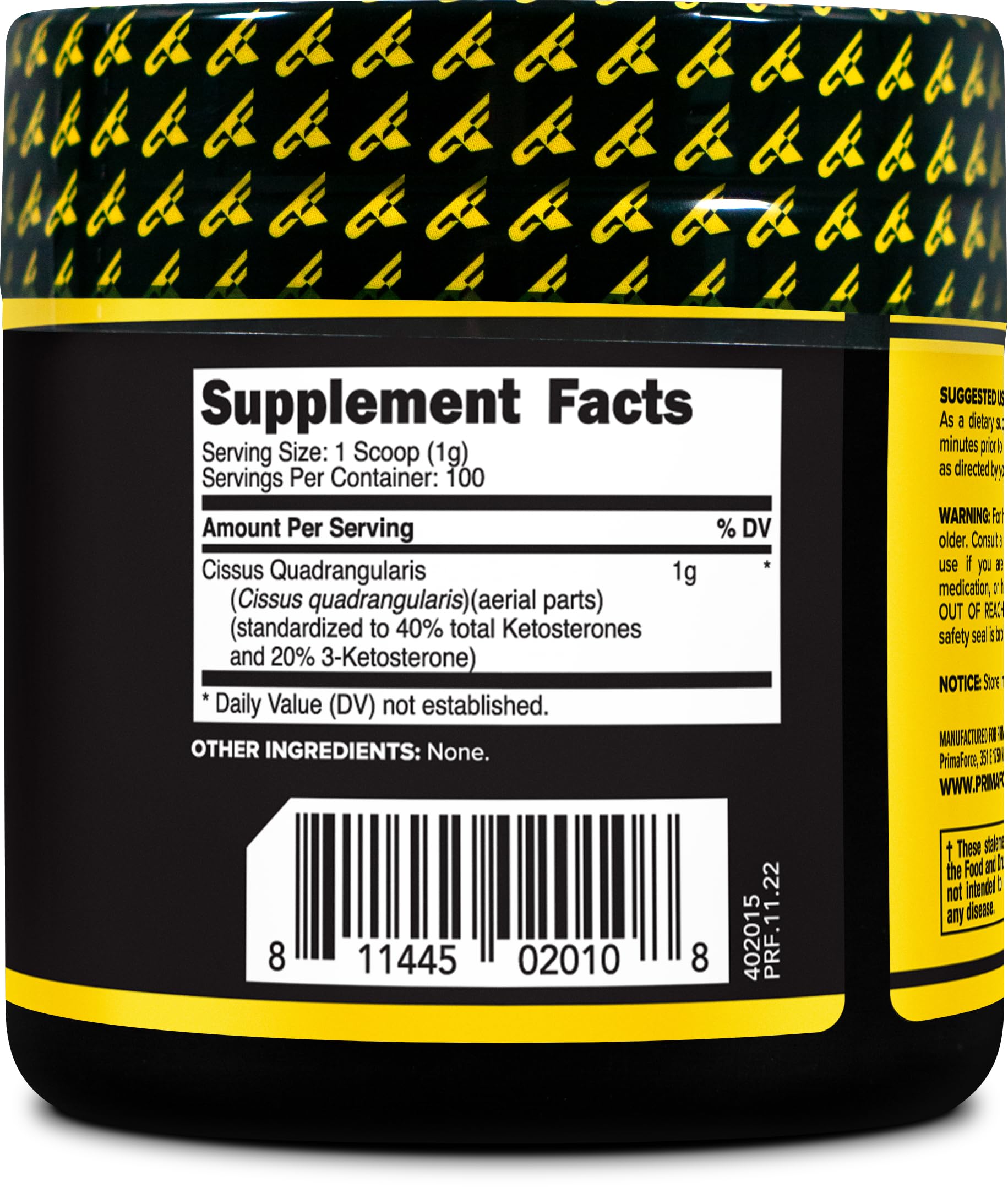 Foto 5 pulgar | Suplemento Primaforce De Extracto De Cissus Quadrangularis En Polvo De 100 G - Venta Internacional.