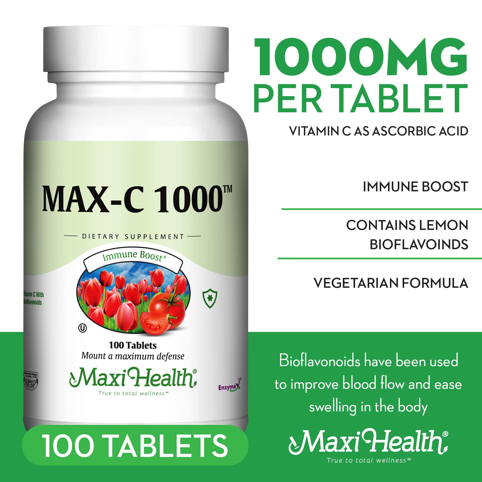 Foto 4 pulgar | Suplemento De Vitamina C Maxi Health, Tabletas De 1000 Mg, 100 Unidades - Venta Internacional.