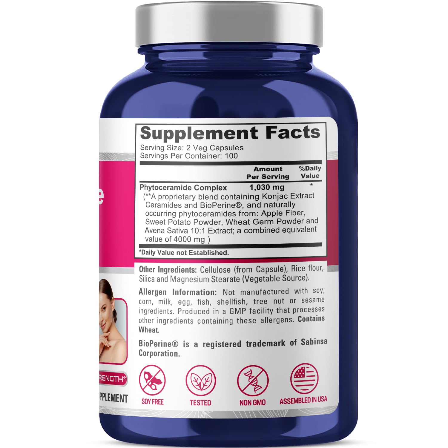 Foto 3 pulgar | Suplemento Del Complejo De Fitoceramida Nusapure 4000 Mg 200 Cápsulas - Venta Internacional.