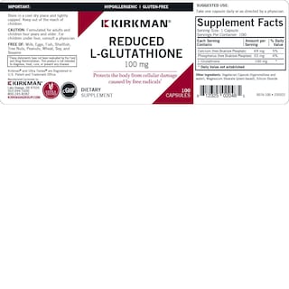 Foto 3 | Suplemento Kirkman, Antioxidante Reducido En L-glutatión, 100 Mg - Venta Internacional.