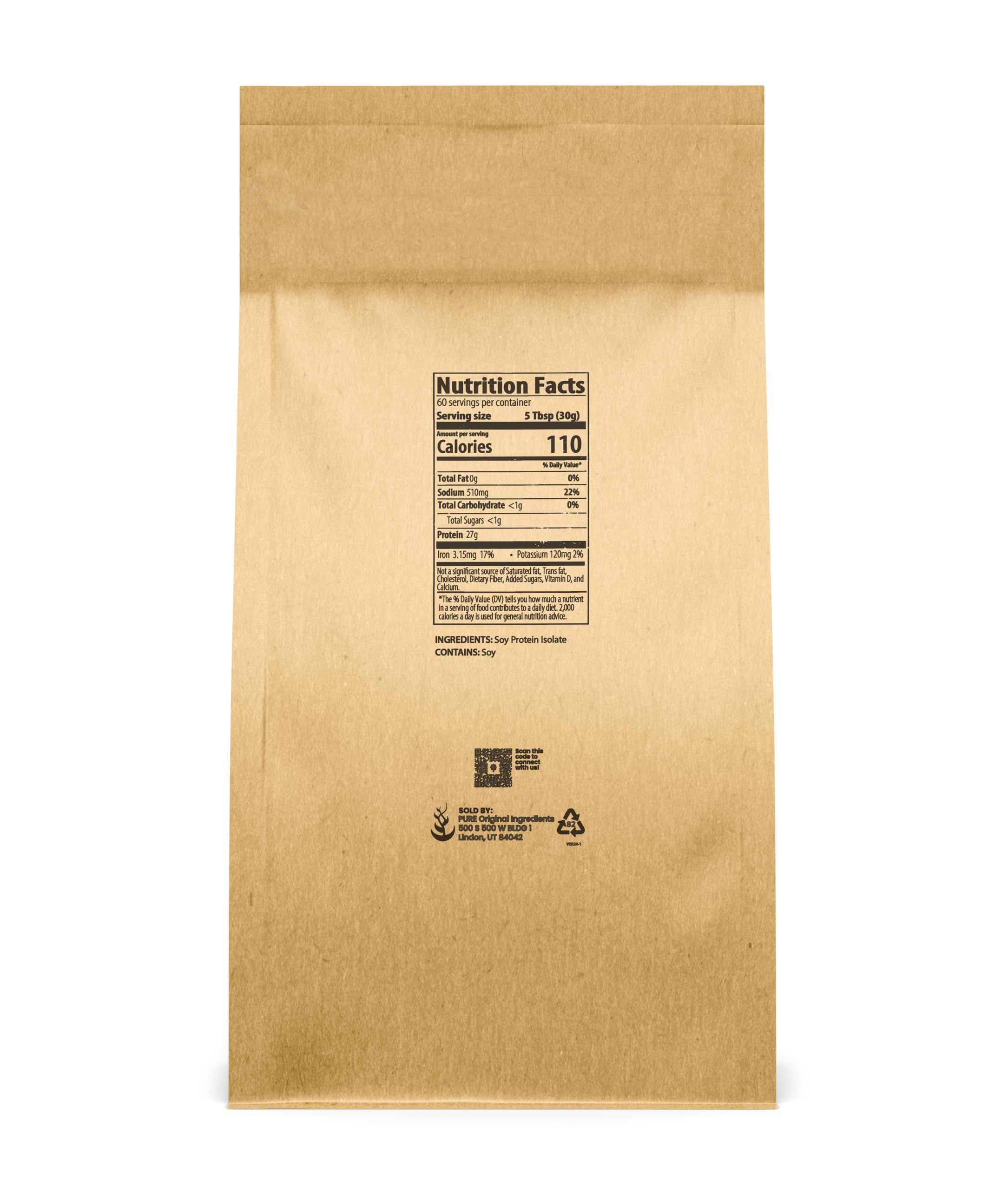 Foto 2 | Proteína De Soja Aislada Con Ingredientes Puros Originales, 1,8 Kg - Venta Internacional.