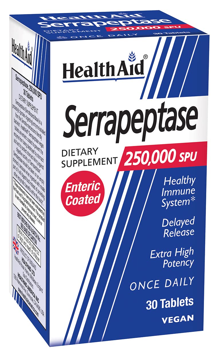 Foto 2 pulgar | Suplemento Healthaid Serrapeptase 250.000 Spu 30 Comprimidos - Venta Internacional.