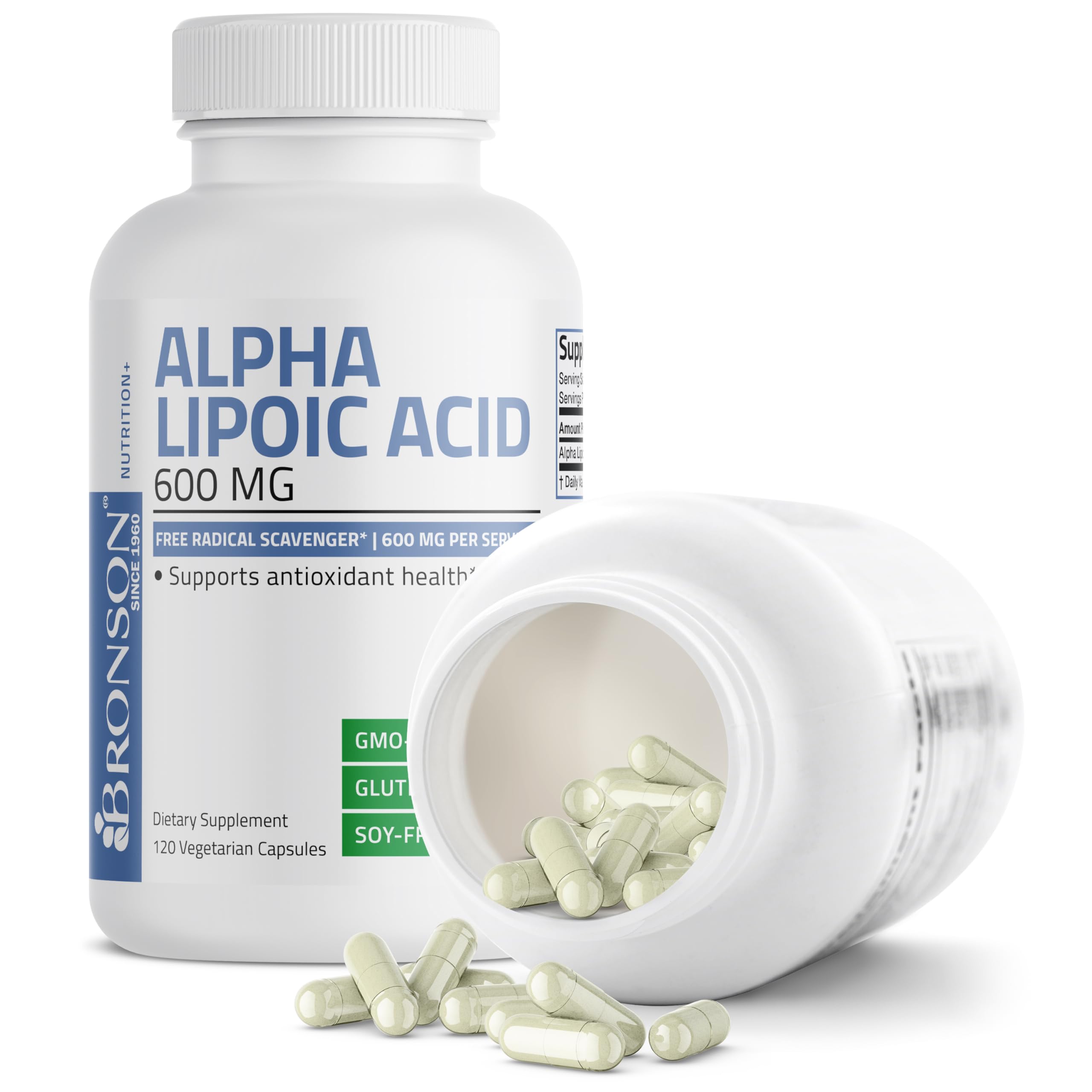 Foto 5 pulgar | Suplemento De Ácido Alfa Lipoico Bronson 600 Mg 120 Cápsulas - Venta Internacional.