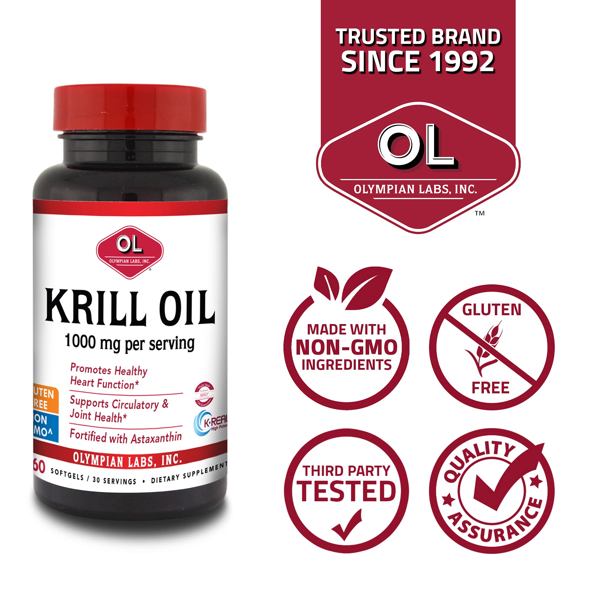 Foto 4 pulgar | Suplemento De Aceite De Krill Antártico De Olympian Labs, 1000 Mg, 60 Cápsulas Blandas - Venta Internacional.