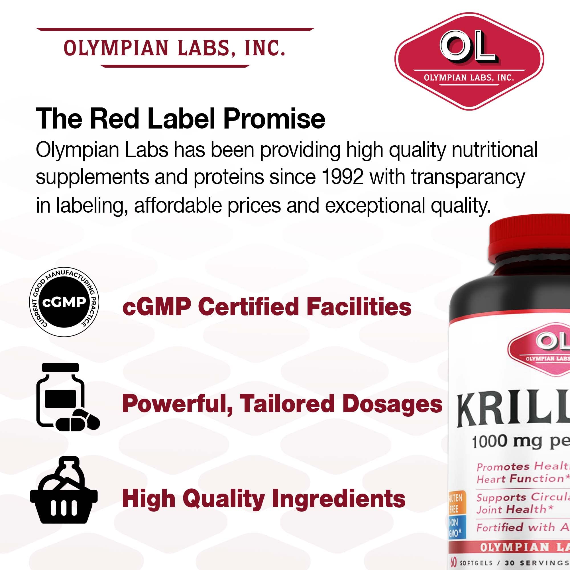 Foto 5 pulgar | Suplemento De Aceite De Krill Antártico De Olympian Labs, 1000 Mg, 60 Cápsulas Blandas - Venta Internacional.