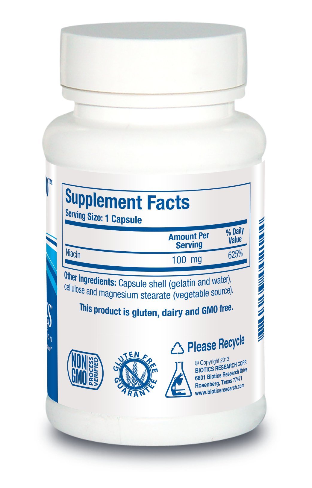 Foto 3 pulgar | Supplement Biotics Research Niacina 100, 100 Mg, Vitamina B3 150  - Venta Internacional.