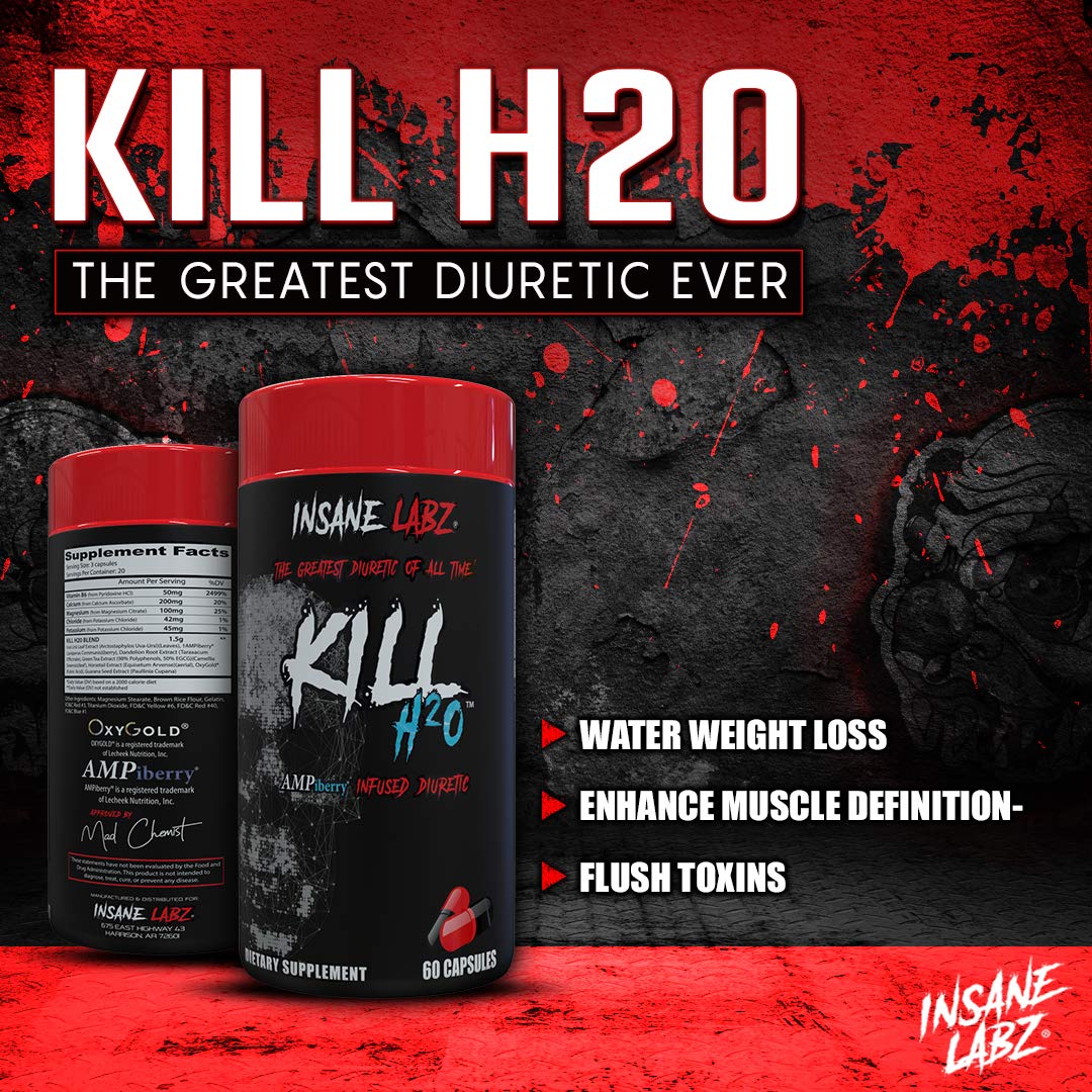 Foto 5 pulgar | Diurético Insane Labz Kill H2o Con Infusión De Arándanos, 20 Porciones - Venta Internacional.