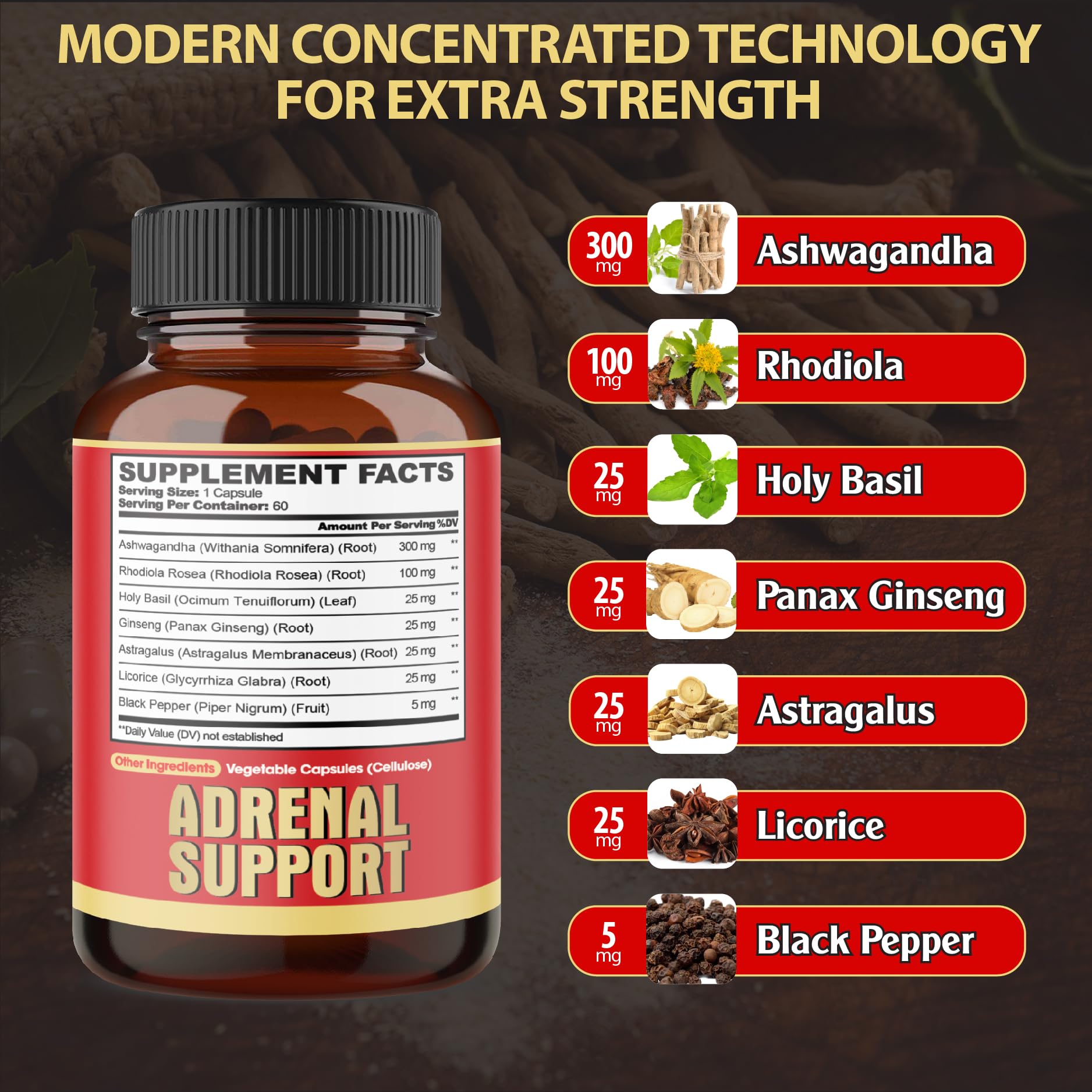 Foto 3 pulgar | Suplemento Agobi Adrenal Support 7 En 1 Con Ashwagandha 60 Cápsulas - Venta Internacional.