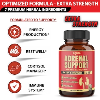 Foto 3 | Suplemento Agobi Adrenal Support 7 En 1 Con Ashwagandha 60 Cápsulas - Venta Internacional.