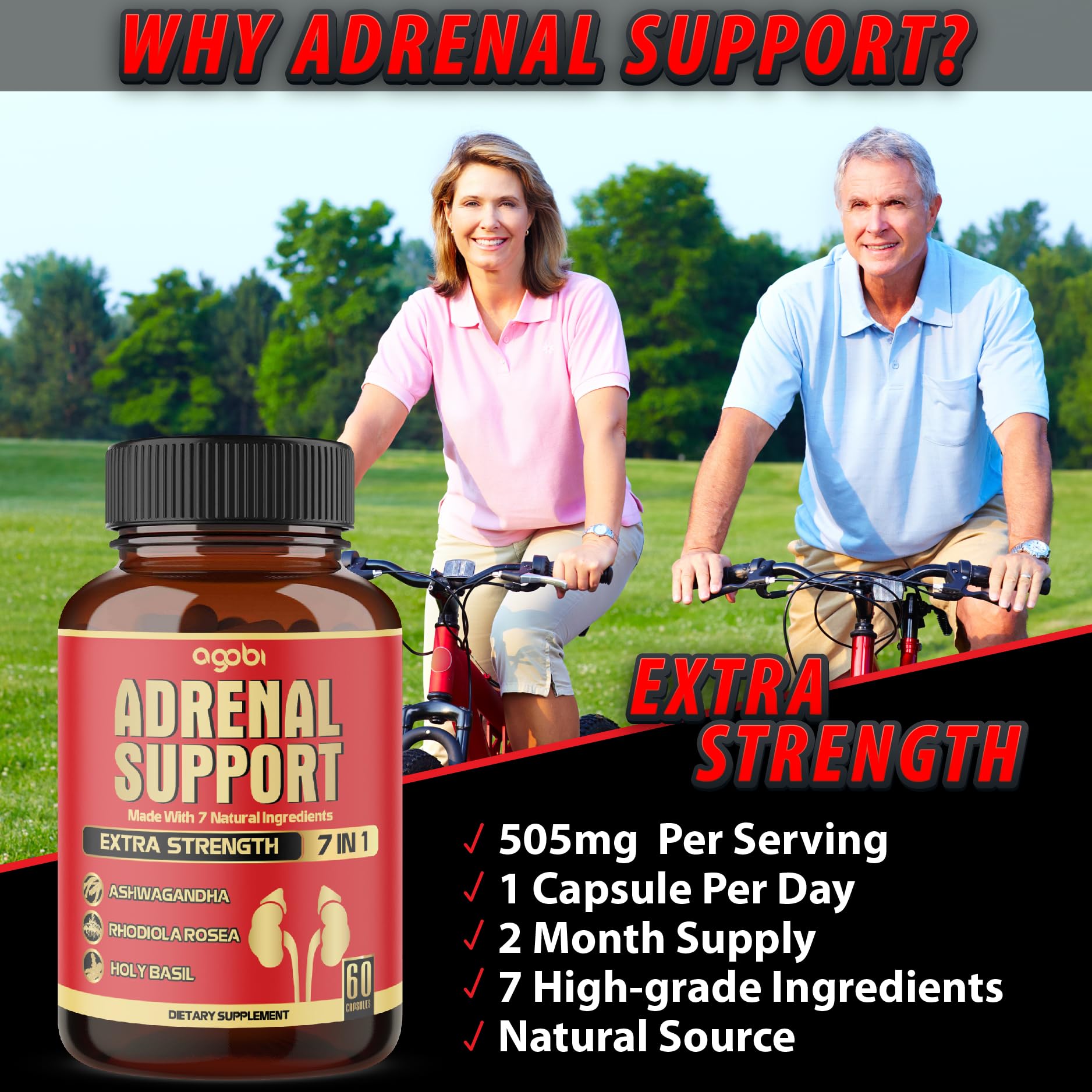 Foto 5 | Suplemento Agobi Adrenal Support 7 En 1 Con Ashwagandha 60 Cápsulas - Venta Internacional.